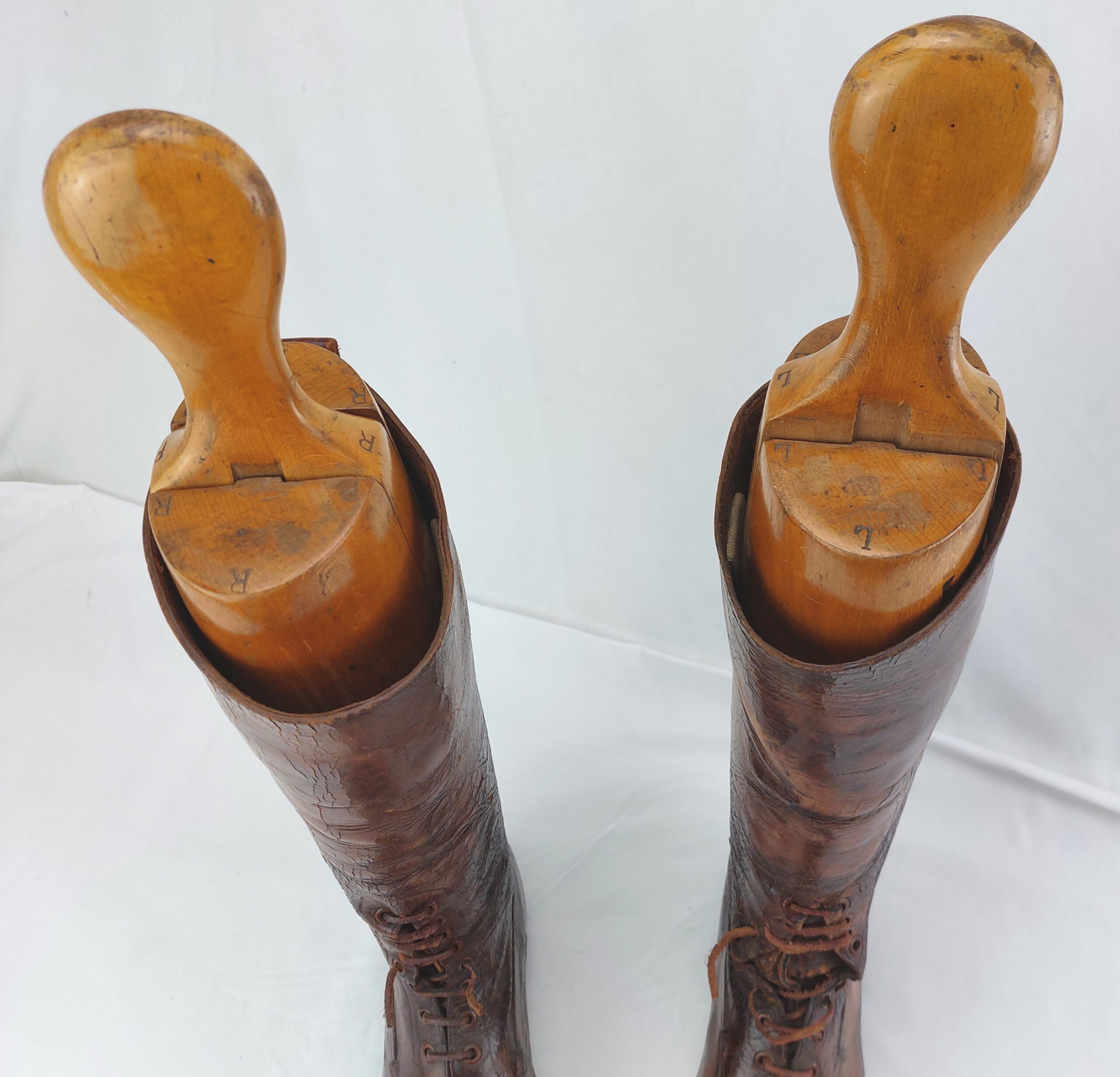 British, WW1, Officers Boots with Original Wooden Lasts/Trees - Image 4
