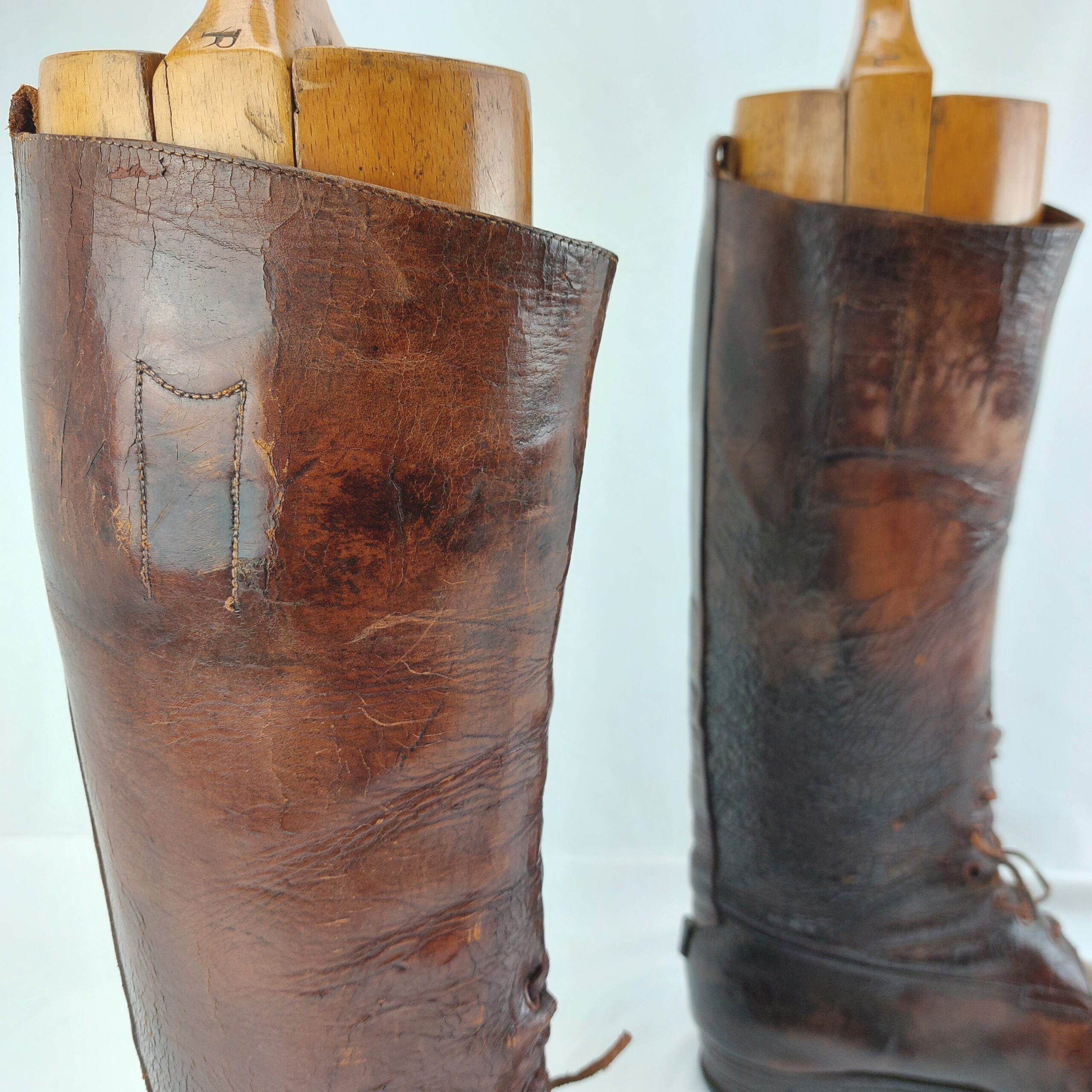 British, WW1, Officers Boots with Original Wooden Lasts/Trees - Image 8