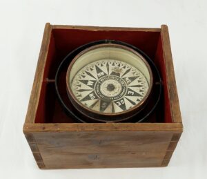 Circa WW1 Cased F Wiggins & Sons Marine Dry Card Compass
