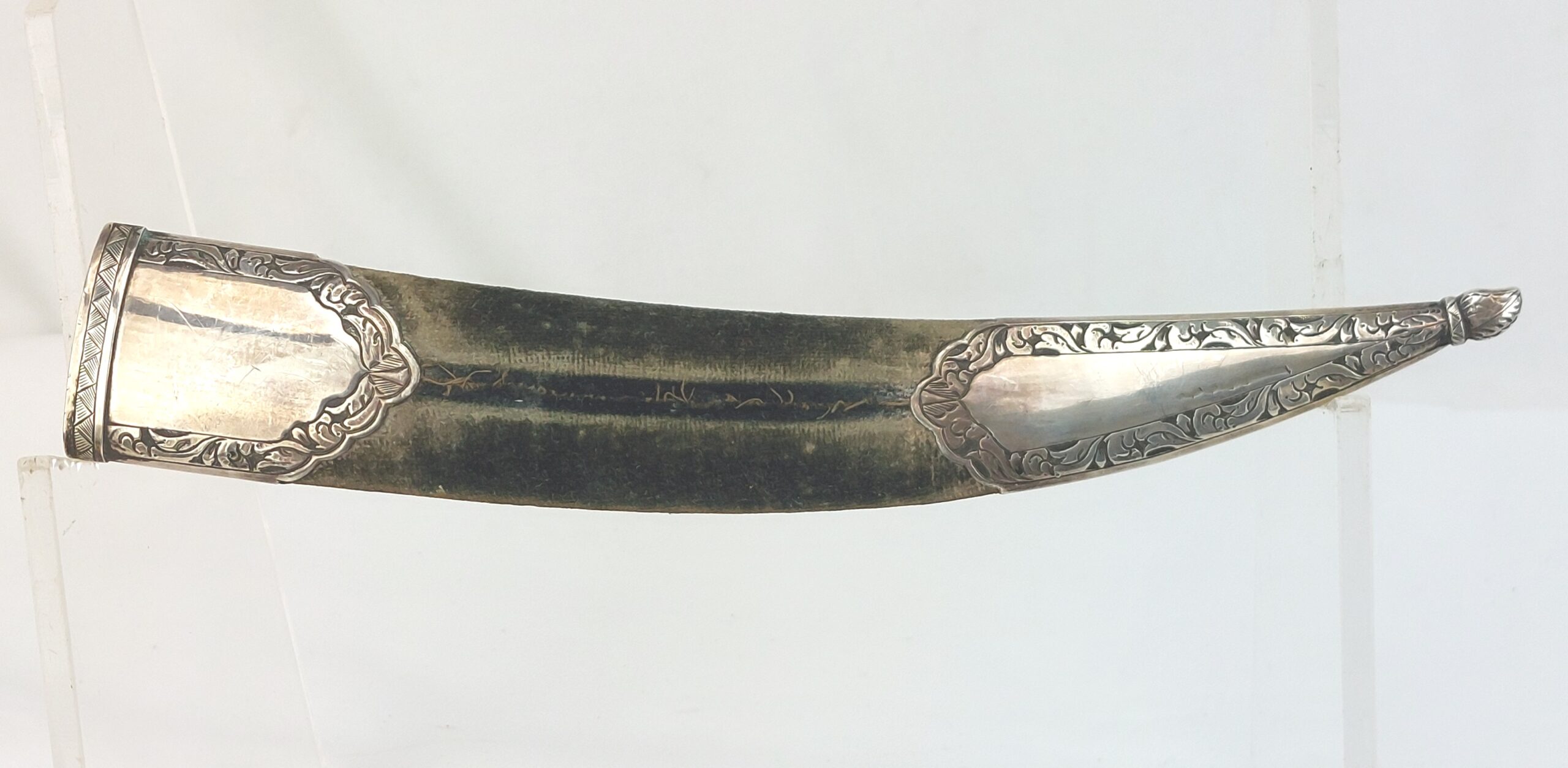 Elegant, Bone Handled Russian Officers Dagger / Babut with Silver and Green Velvet Scabbard - Image 10