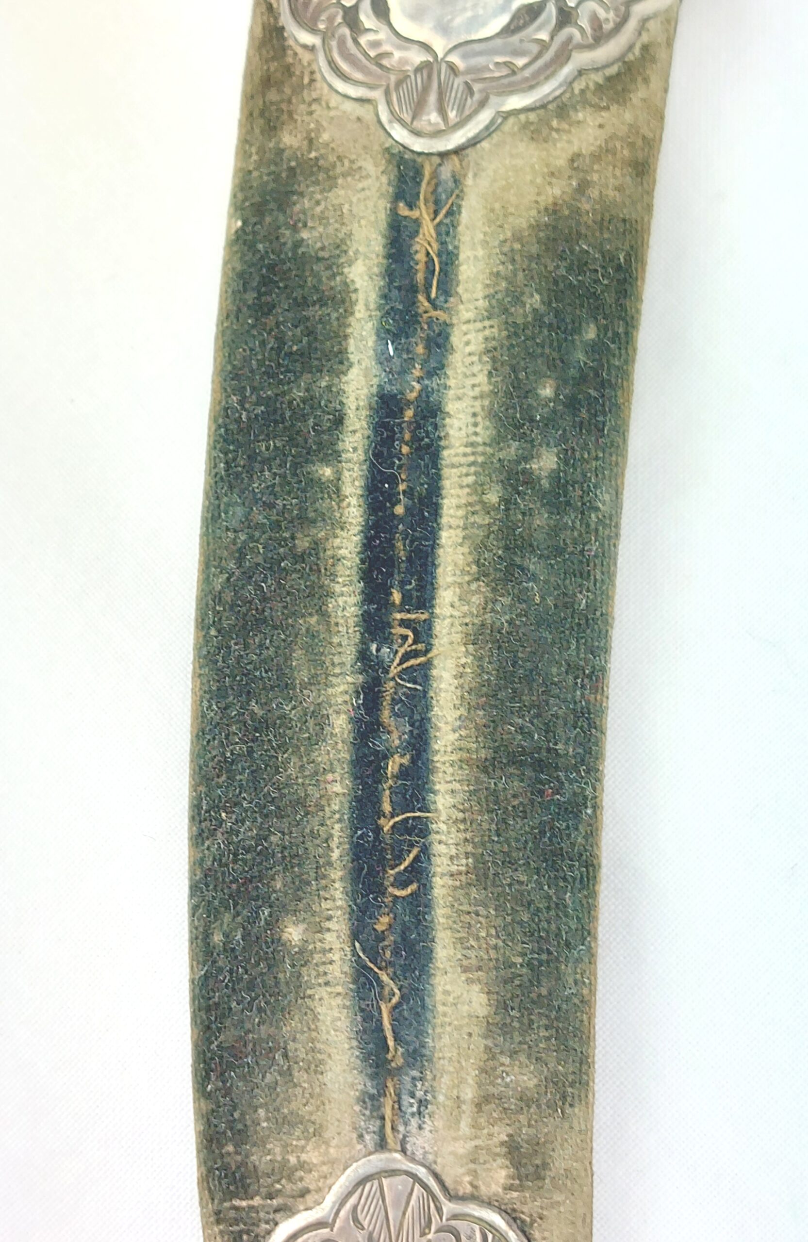 Elegant, Bone Handled Russian Officers Dagger / Babut with Silver and Green Velvet Scabbard - Image 18