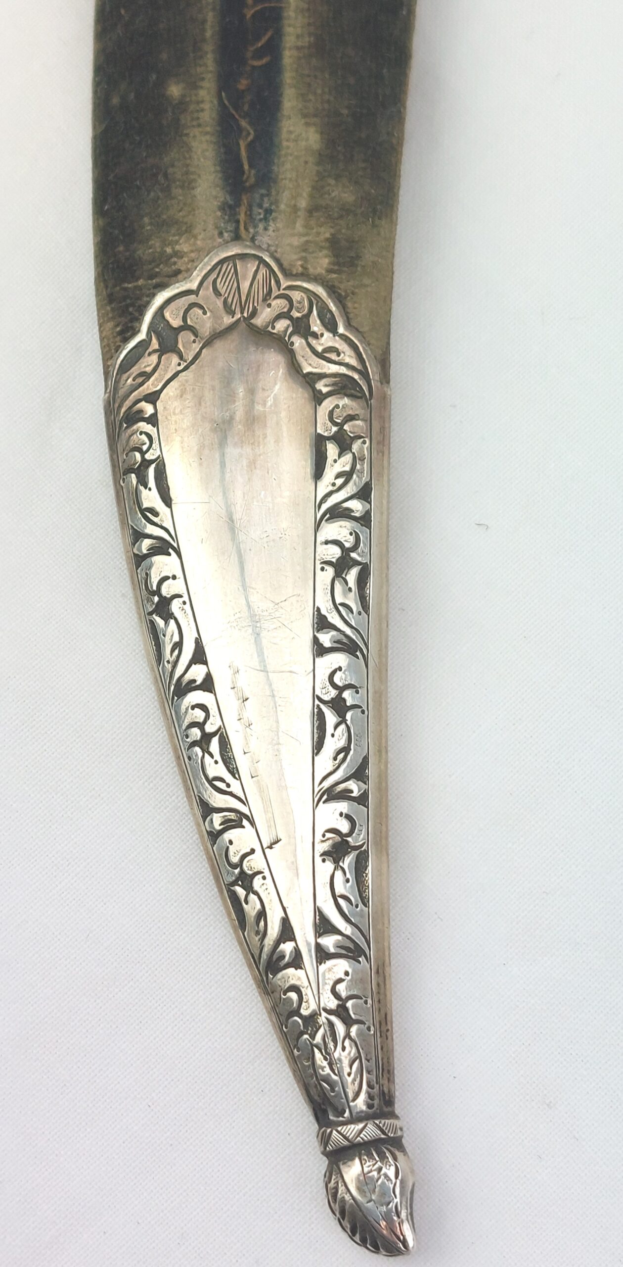 Elegant, Bone Handled Russian Officers Dagger / Babut with Silver and Green Velvet Scabbard - Image 19