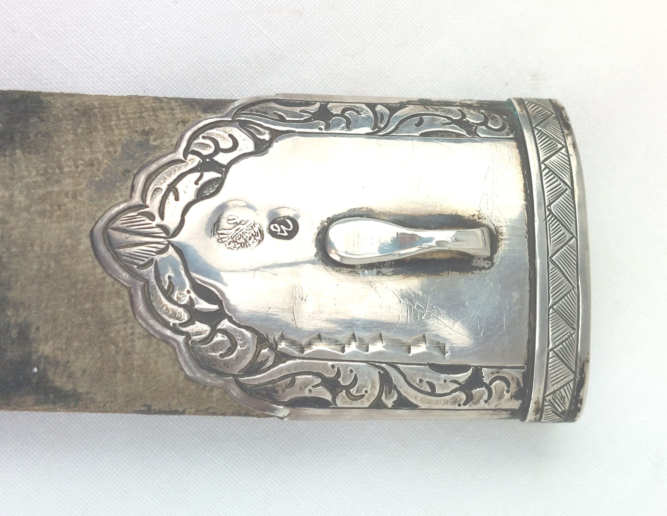 Elegant, Bone Handled Russian Officers Dagger / Babut with Silver and Green Velvet Scabbard - Image 20