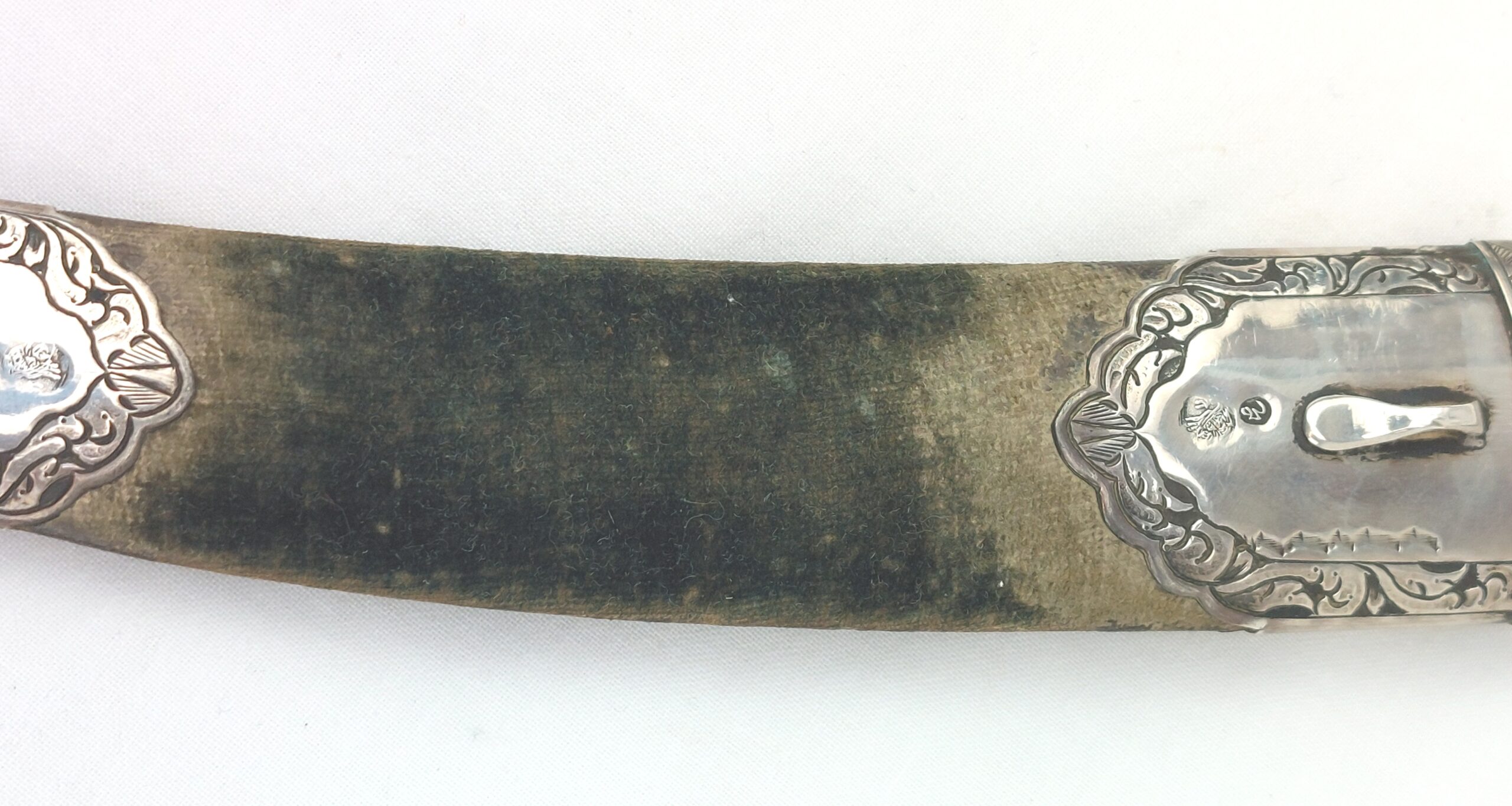 Elegant, Bone Handled Russian Officers Dagger / Babut with Silver and Green Velvet Scabbard - Image 22