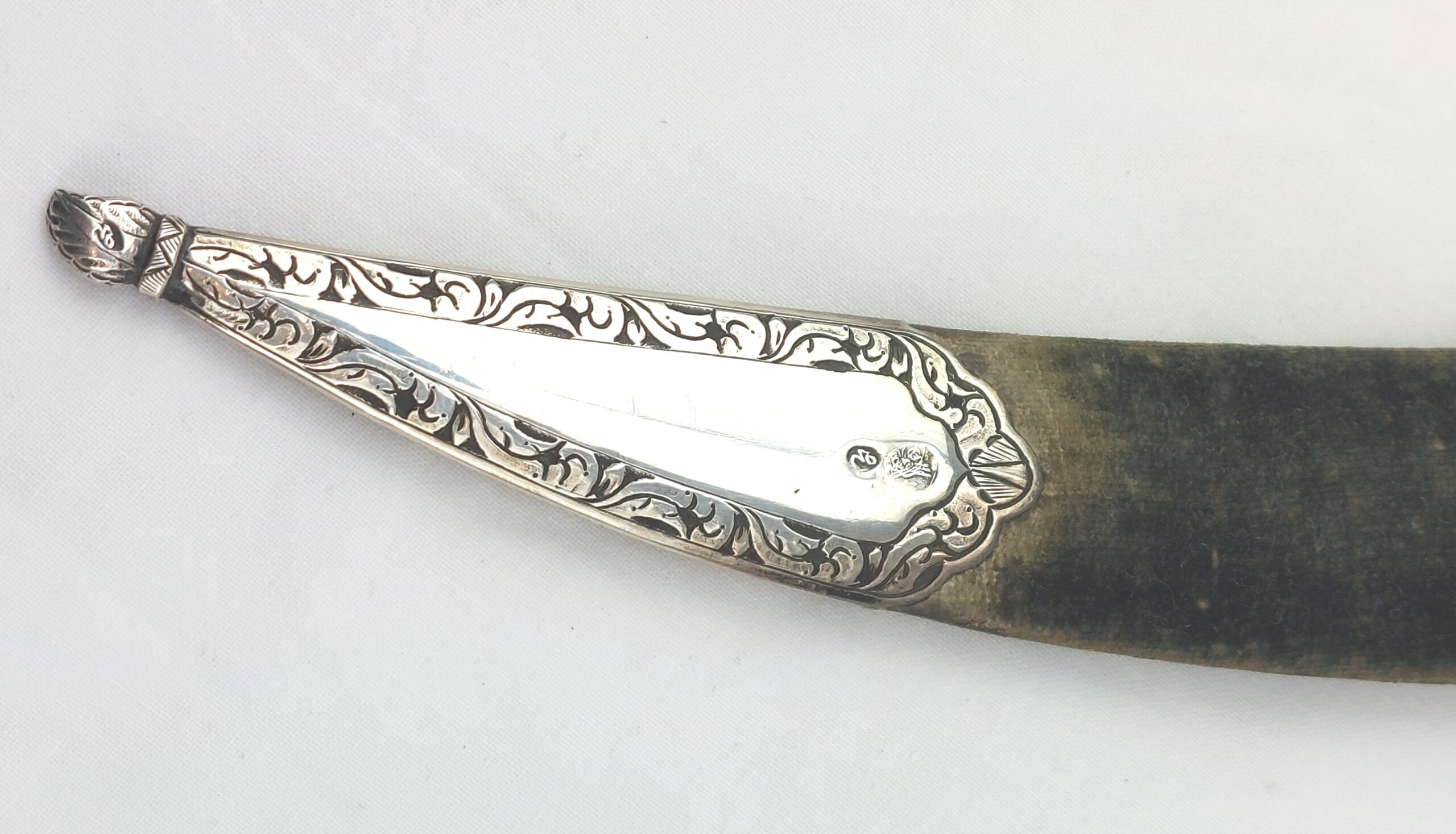 Elegant, Bone Handled Russian Officers Dagger / Babut with Silver and Green Velvet Scabbard - Image 23