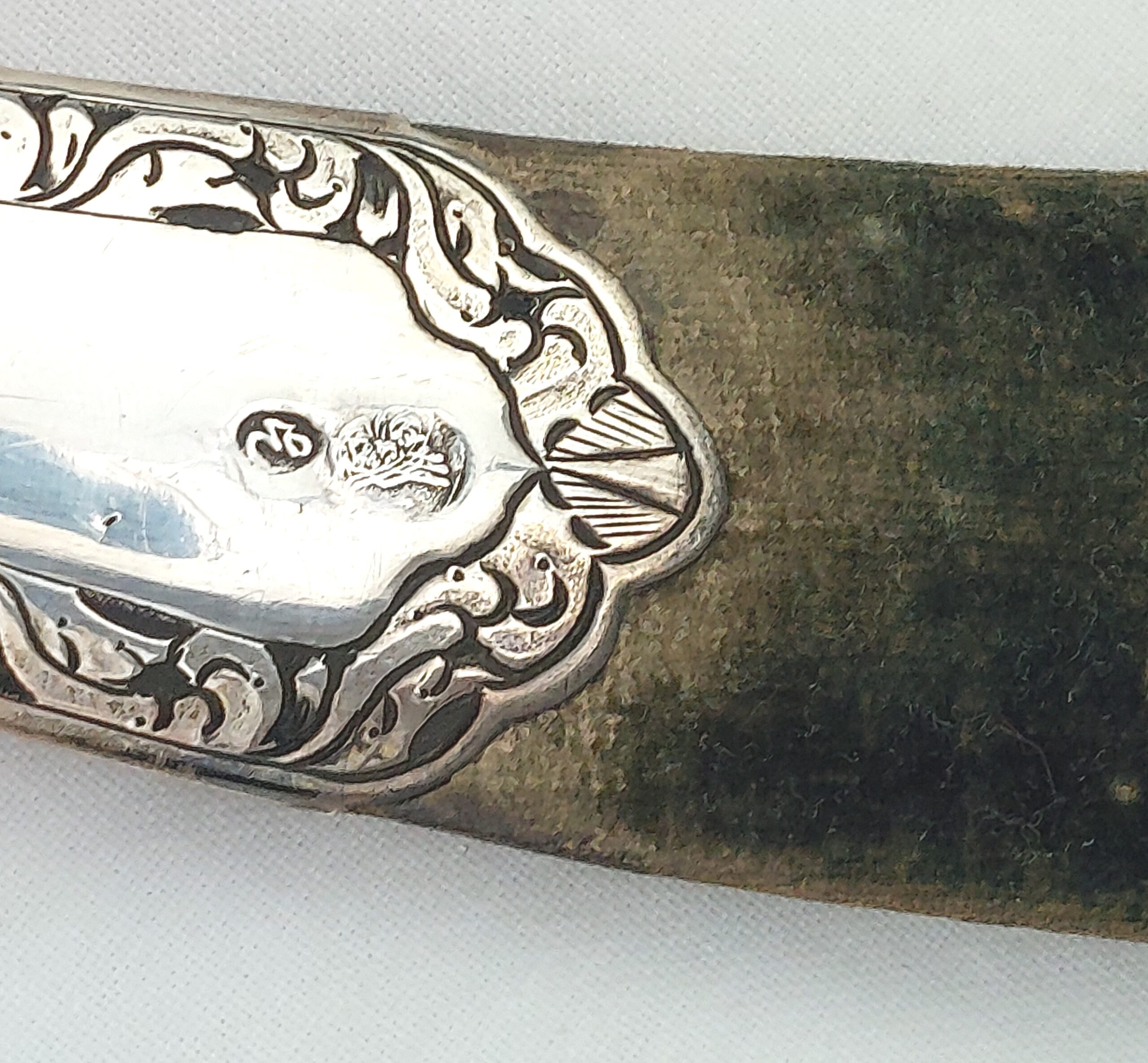 Elegant, Bone Handled Russian Officers Dagger / Babut with Silver and Green Velvet Scabbard - Image 24