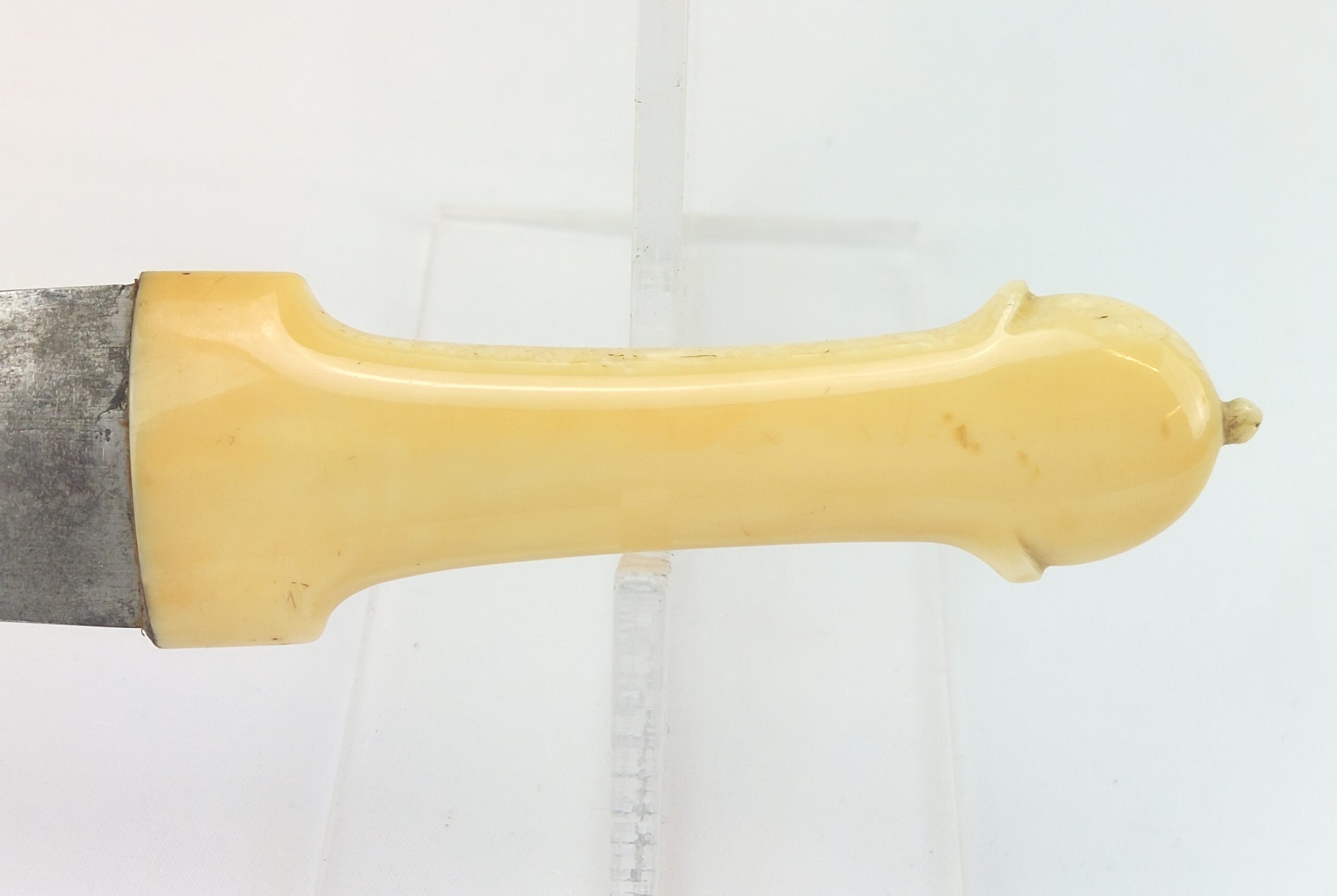 Elegant, Bone Handled Russian Officers Dagger / Babut with Silver and Green Velvet Scabbard - Image 3