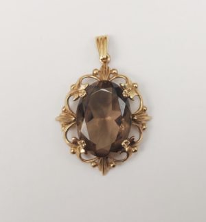 9ct Gold Smoky Quartz Pendant