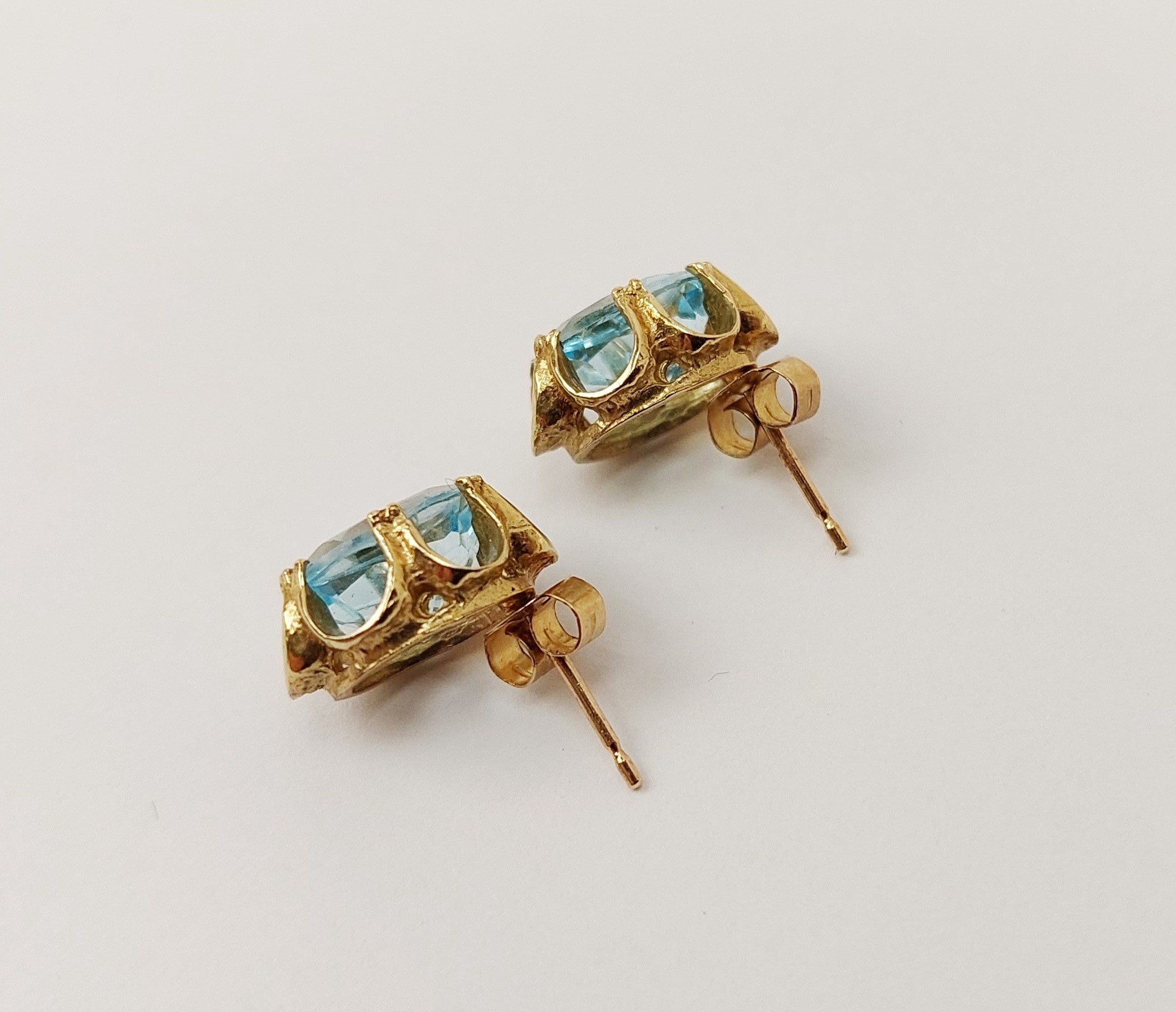 14ct Gold Blue Topaz Bracelet & Earrings Set - Image 8