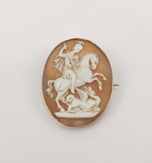 9ct Gold St George Cameo Brooch