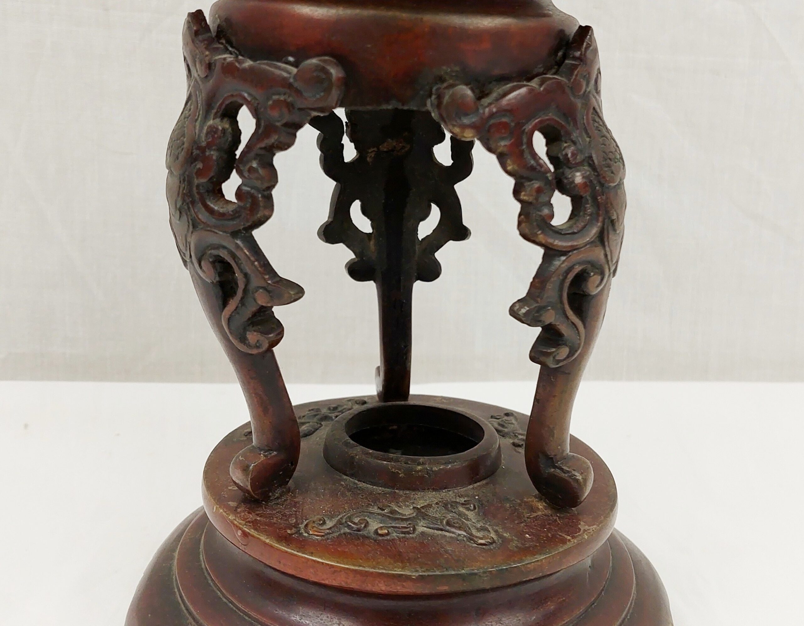 Japanese Victorian 19th Century Bronze Vase With Bird And Floral Panels - Image 5