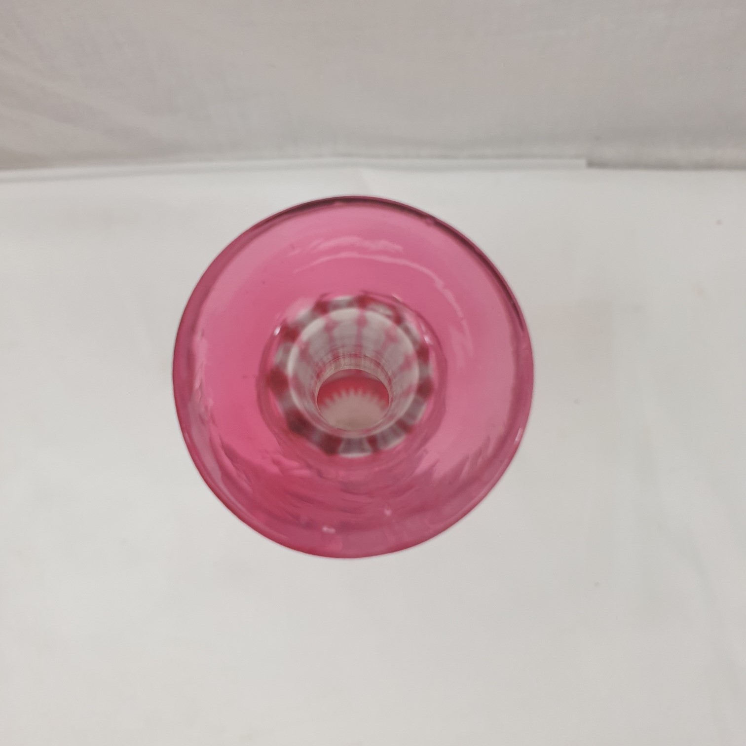 Victorian Cranberry Engraved And Cut Glass Decanter - Image 5