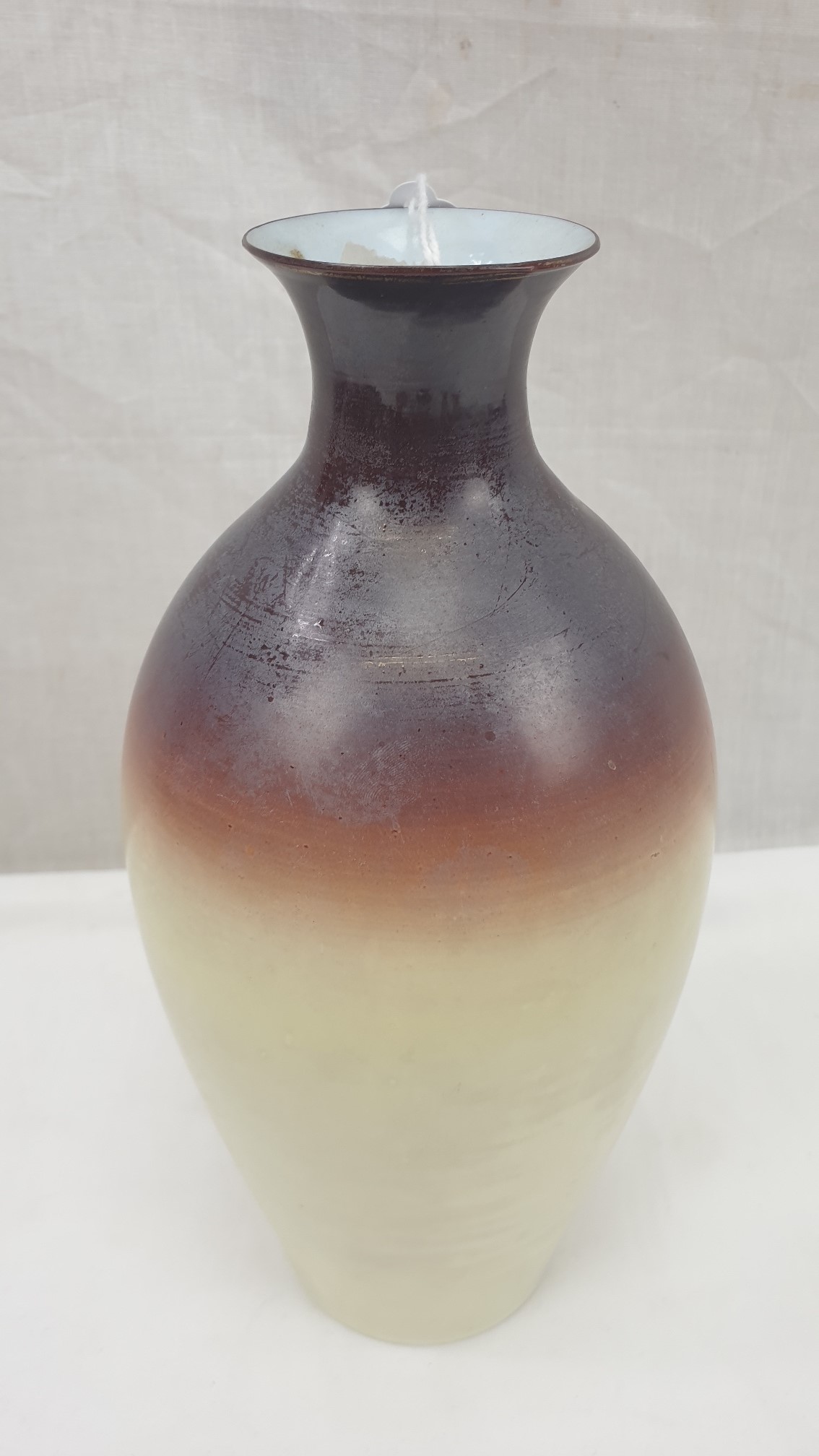 Victorian Floral Hand Painted Overlay Glass Vase - Image 5