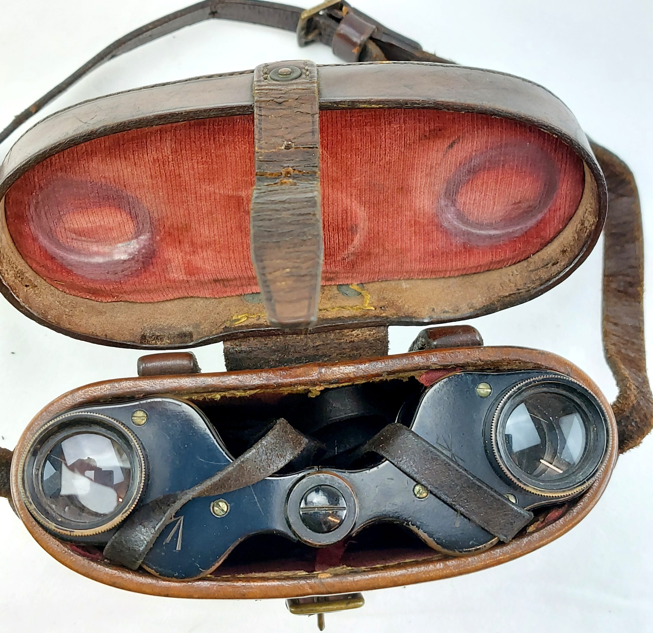 WW1, British army issued, 1917 Field Binoculars with leather case, by A. Kershaw and Son Ltd, Leeds - Image 14