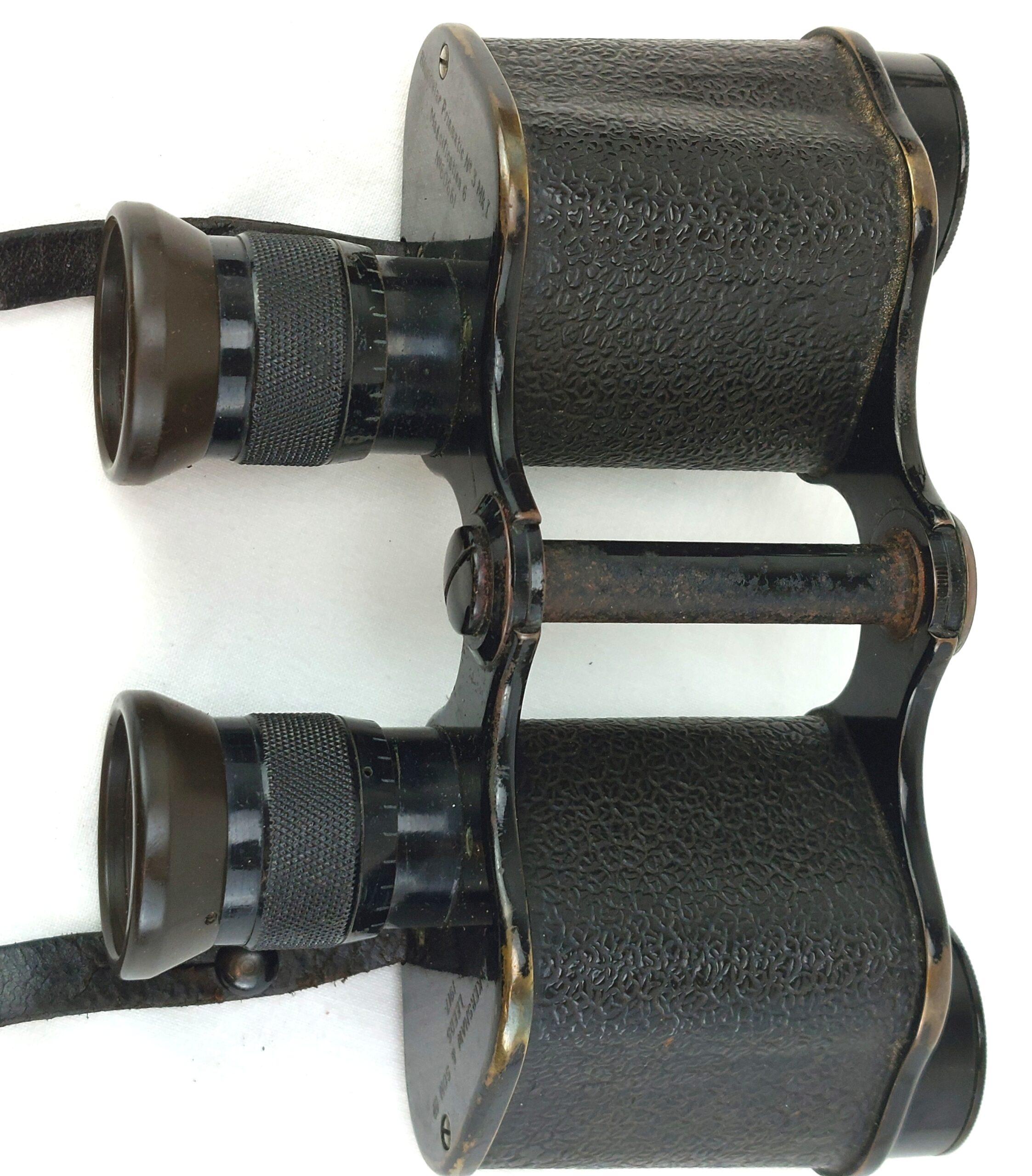 WW1, British army issued, 1917 Field Binoculars with leather case, by A. Kershaw and Son Ltd, Leeds - Image 6