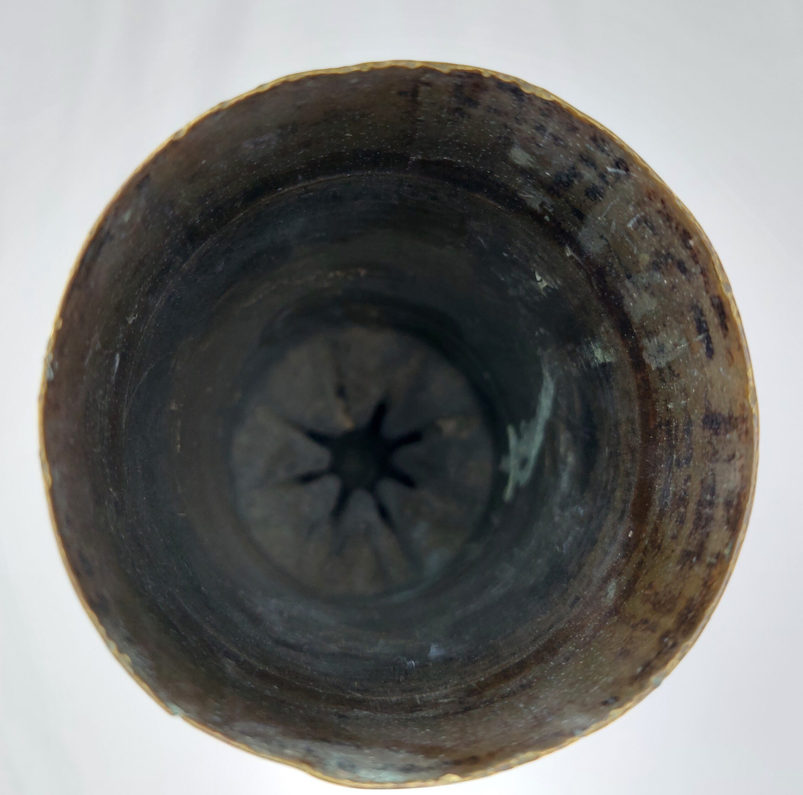 WW1, Elaborate, French Trench Art, Brass Vase, Made from French 75 DE C H 20L. 17 H Shell Casing - Image 5