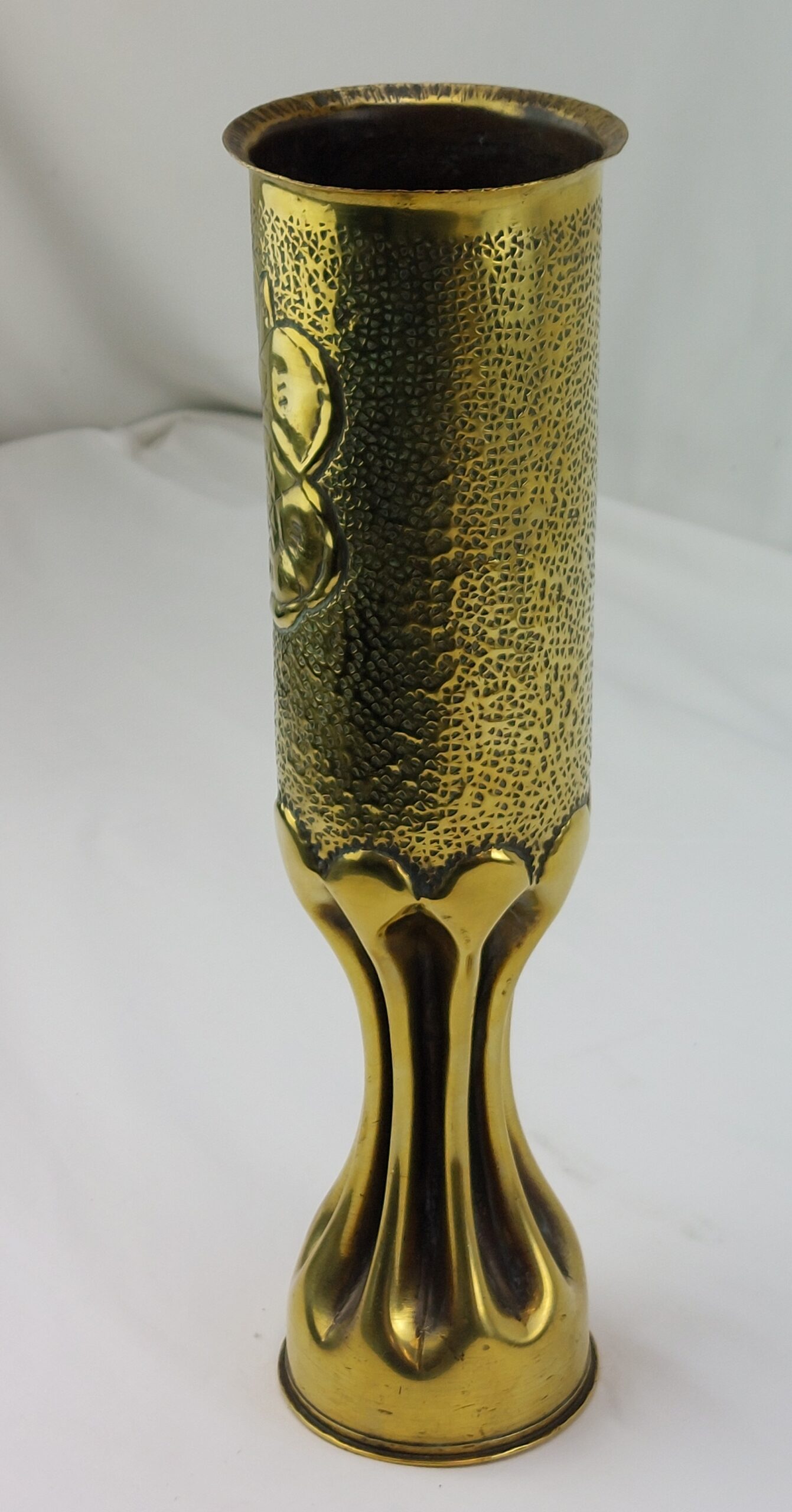 WW1, Elaborate, Trench Art, Brass Vase, Made from French Shell Casing - 75 DE C PDPs 233 1L.17 - Image 2