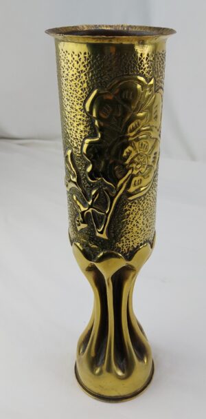 WW1, Elaborate, Trench Art, Brass Vase, Made from French Shell Casing - 75 DE C PDPs 233 1L.17