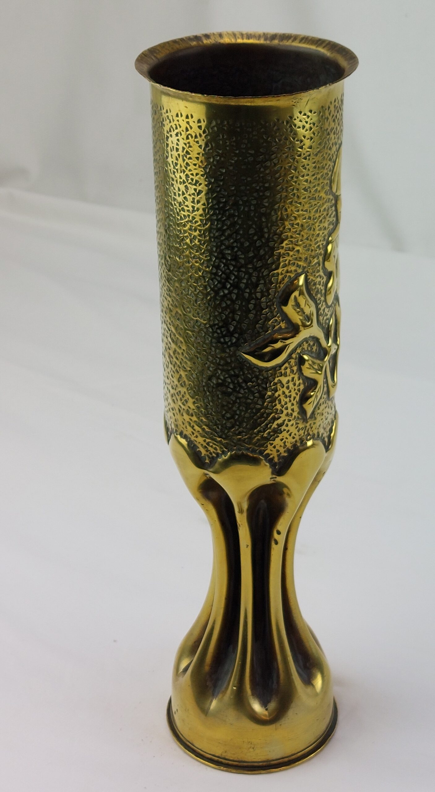WW1, Elaborate, Trench Art, Brass Vase, Made from French Shell Casing - 75 DE C PDPs 233 1L.17 - Image 4