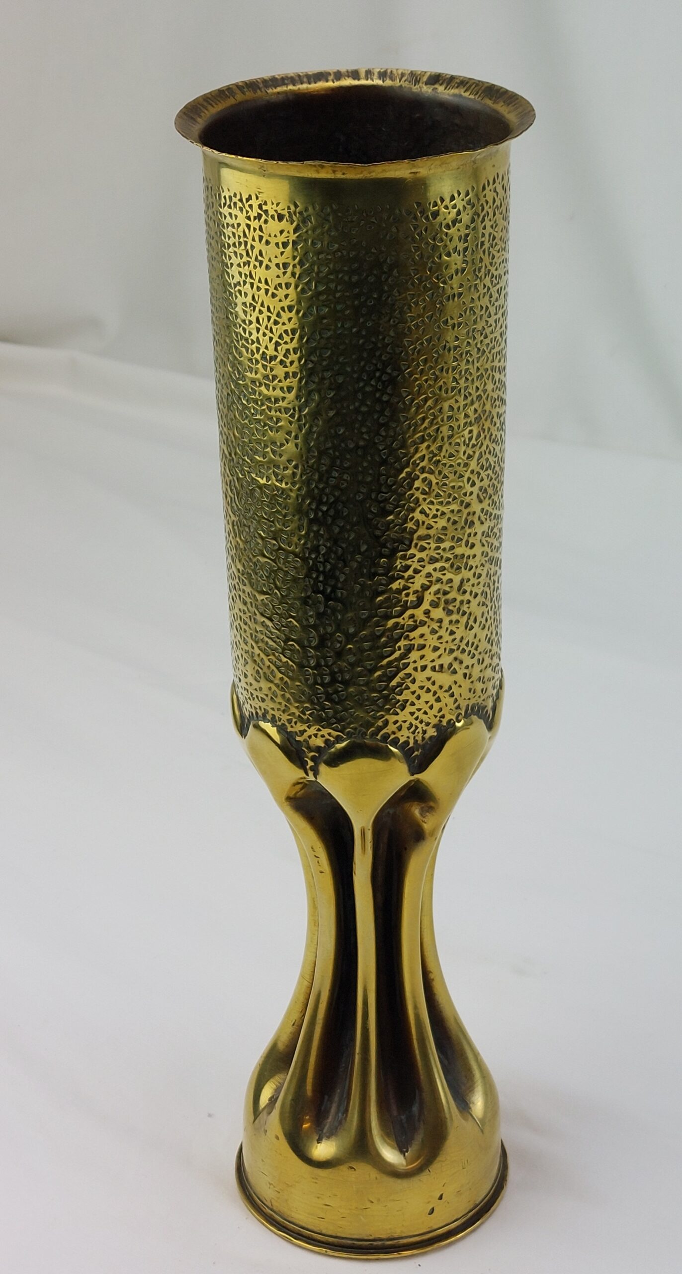 WW1, Elaborate, Trench Art, Brass Vase, Made from French Shell Casing - 75 DE C PDPs 233 1L.17 - Image 5
