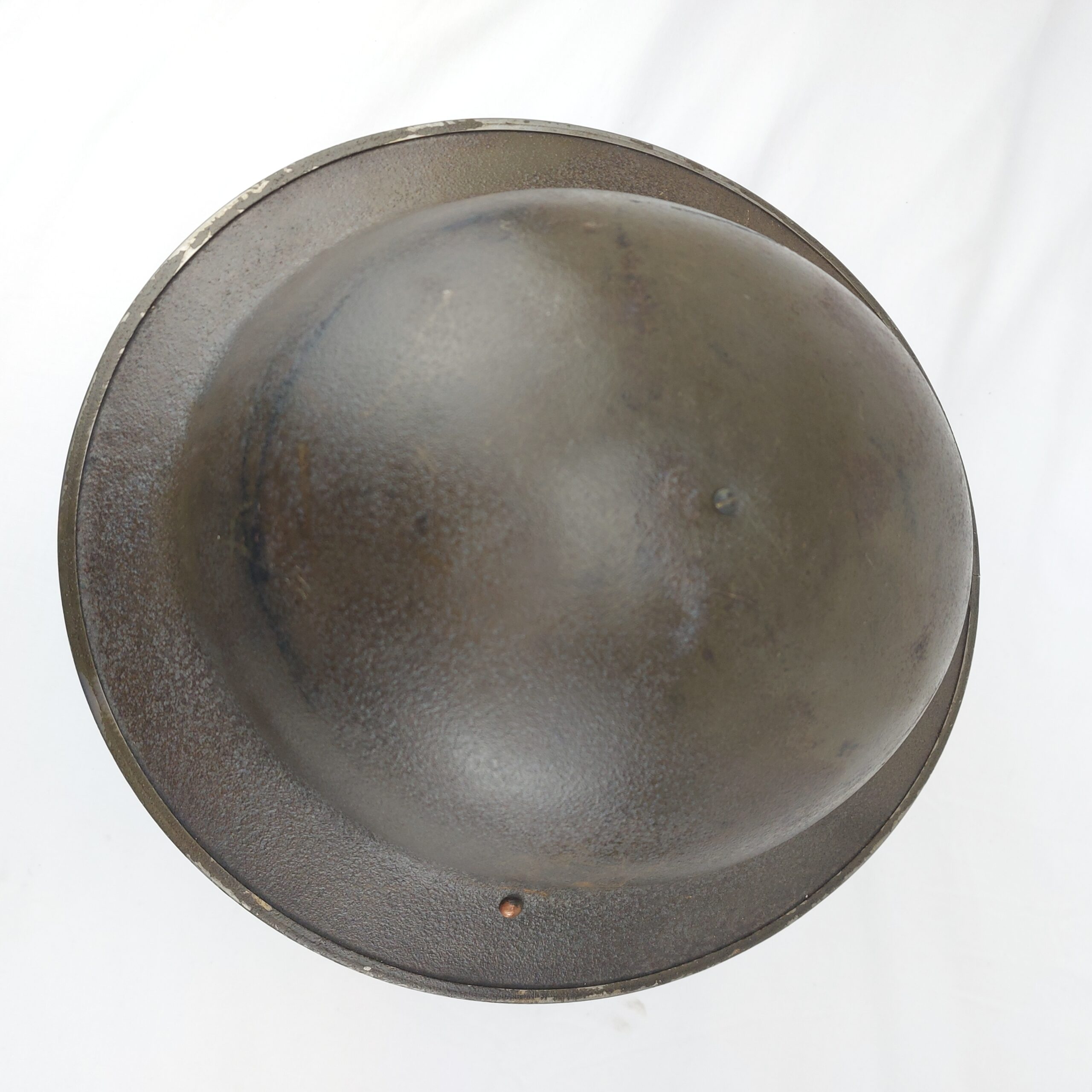 WW2 British Army Brodie MK11 Helmet with Original leather liner by CCL 11 and canvas chin strap. Dated 1943 - Image 5