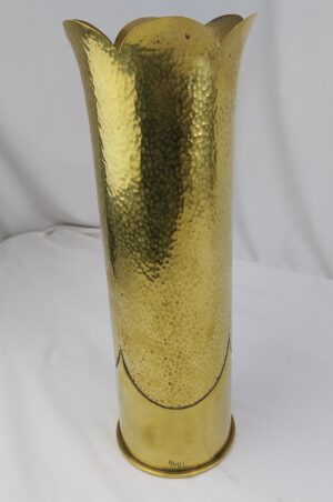 WW2, Trench Art, Brass Tulip Vase, Signed Hamel, Made from 105 MM M14 Type 1 Shell, dated 1943