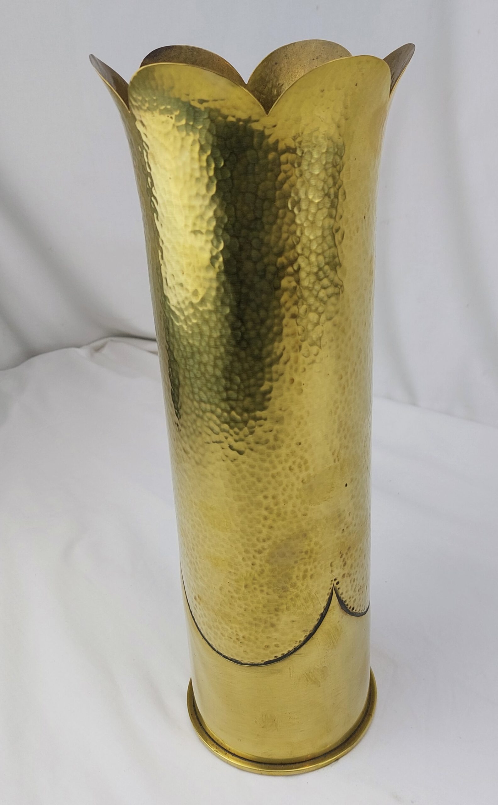WW2, Trench Art, Brass Tulip Vase, Signed Hamel, Made from 105 MM M14 Type 1 Shell, dated 1943 - Image 3