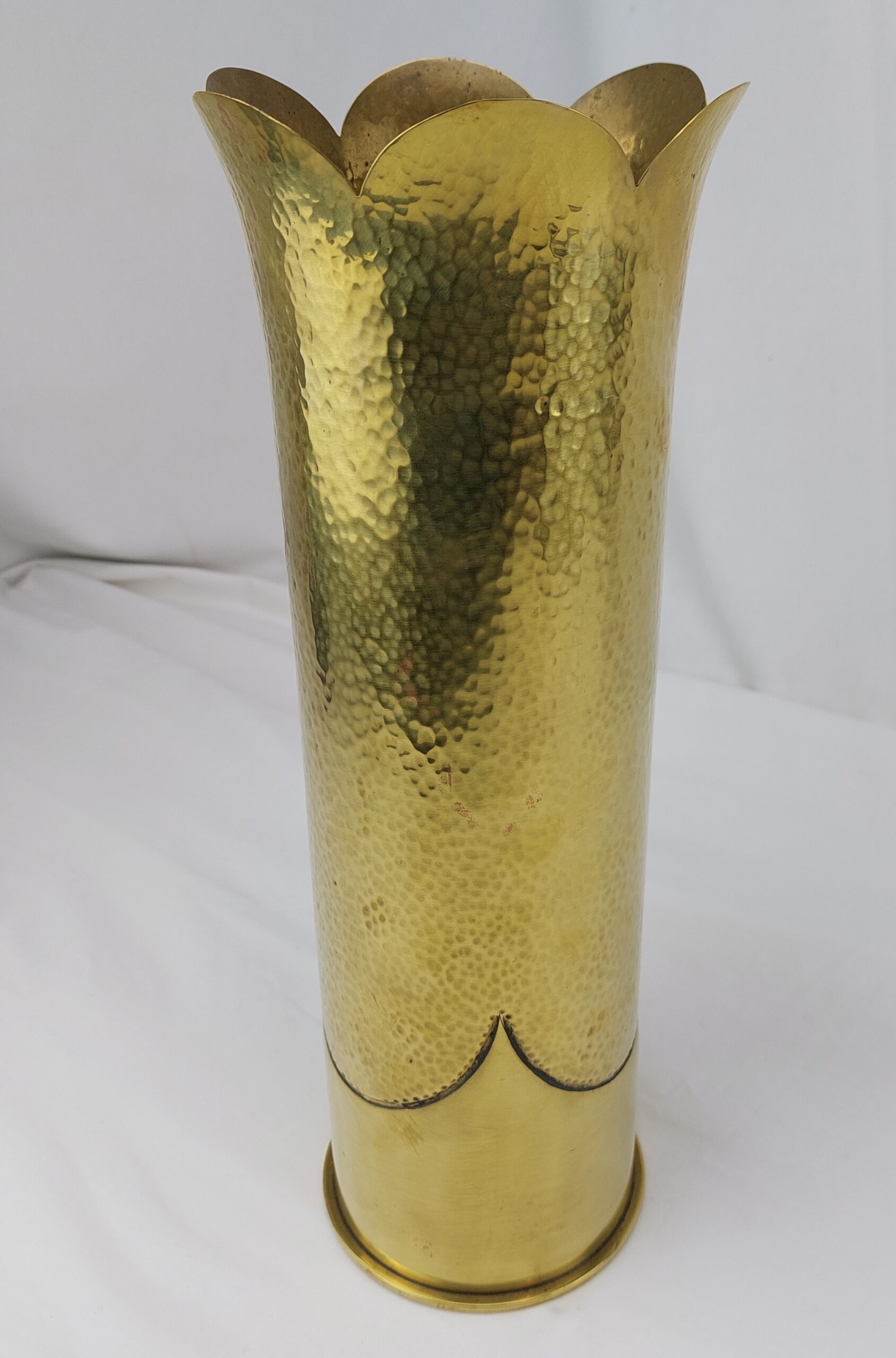 WW2, Trench Art, Brass Tulip Vase, Signed Hamel, Made from 105 MM M14 Type 1 Shell, dated 1943 - Image 4