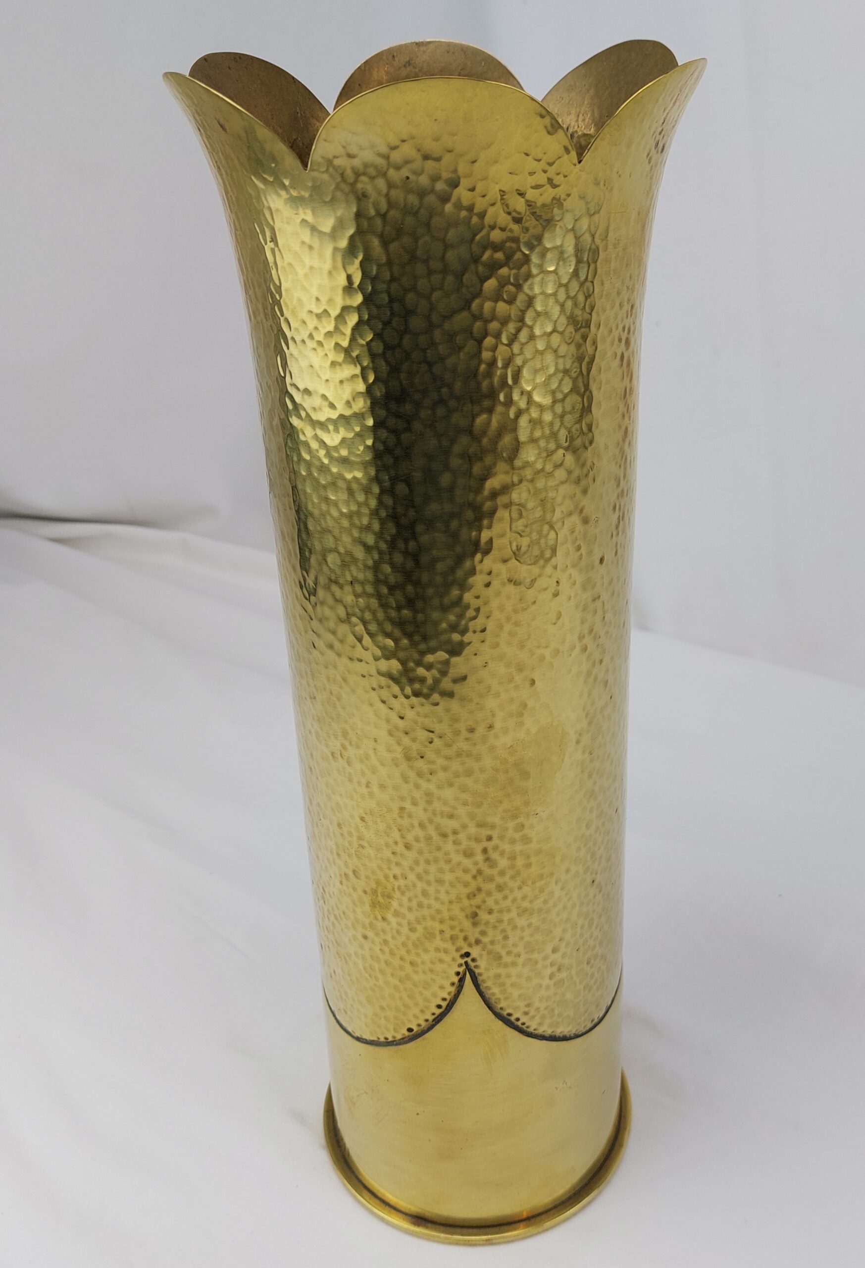 WW2, Trench Art, Brass Tulip Vase, Signed Hamel, Made from 105 MM M14 Type 1 Shell, dated 1943 - Image 5