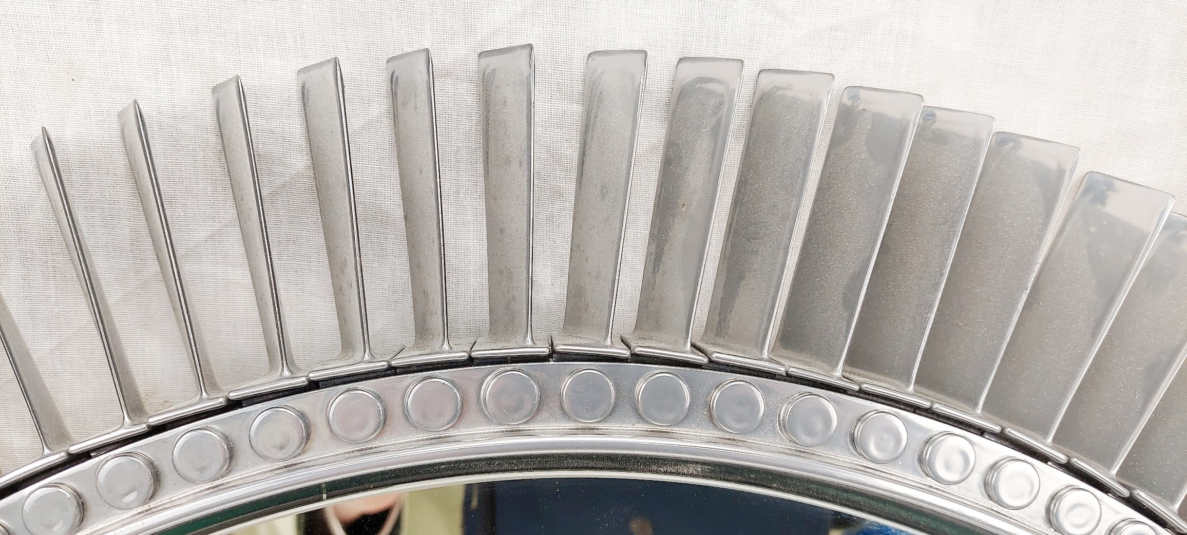 Wall Mirror Made From Upcycled RAF Canberra Aircraft Engine Turbine Blades #1 - Image 6