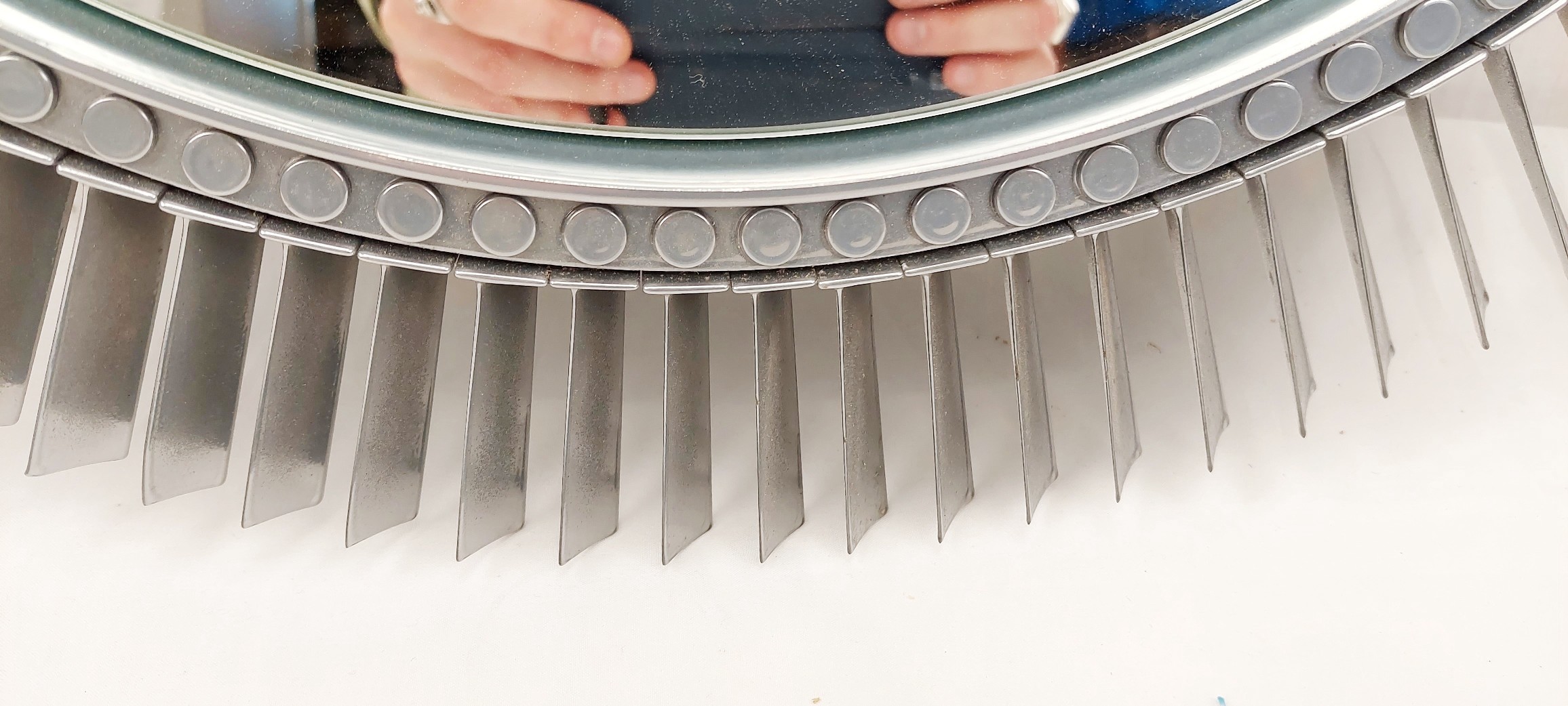 Wall Mirror Made From Upcycled RAF Canberra Aircraft Engine Turbine Blades #1 - Image 5
