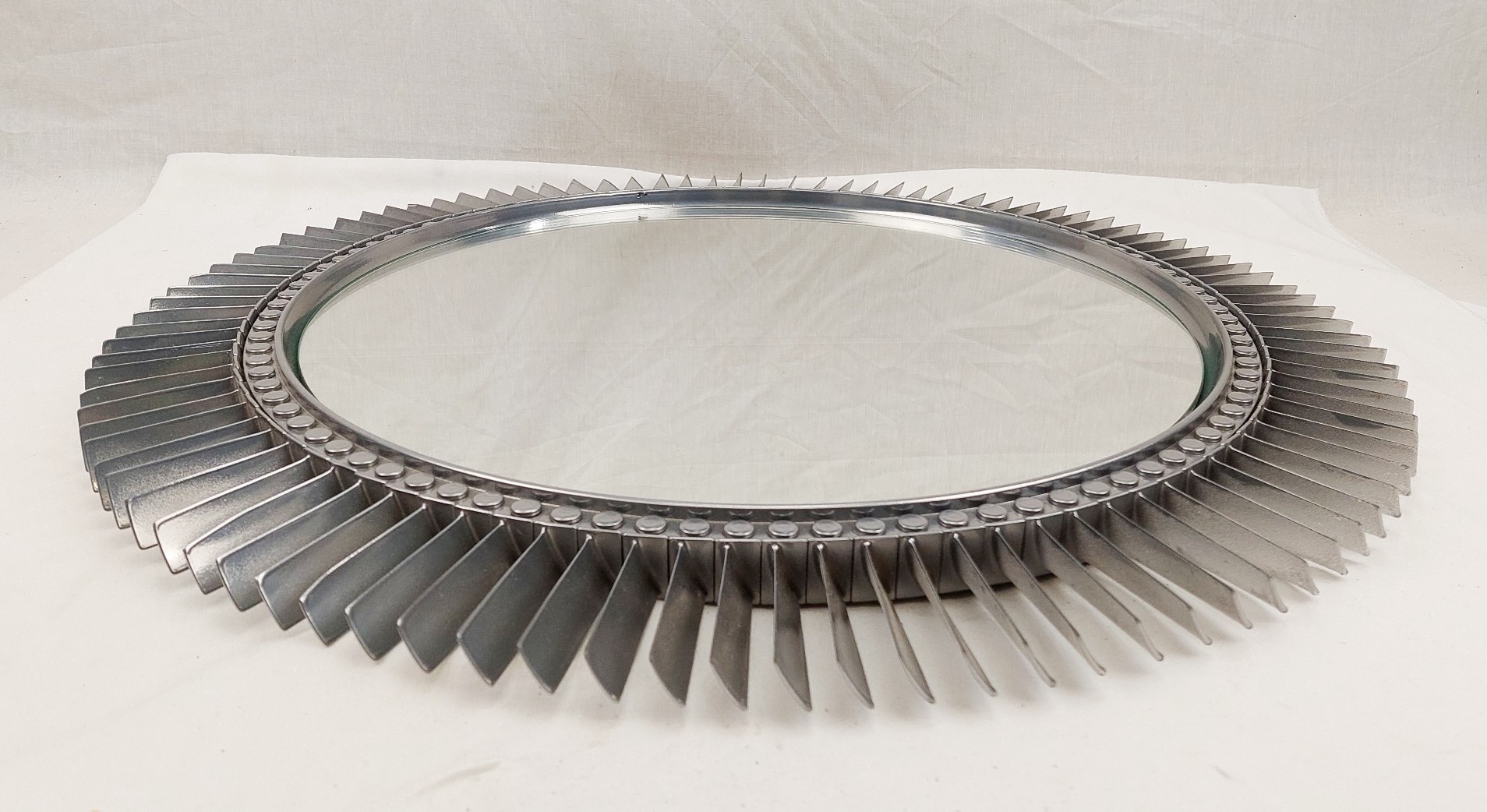 Wall Mirror Made From Upcycled RAF Canberra Aircraft Engine Turbine Blades #1 - Image 4