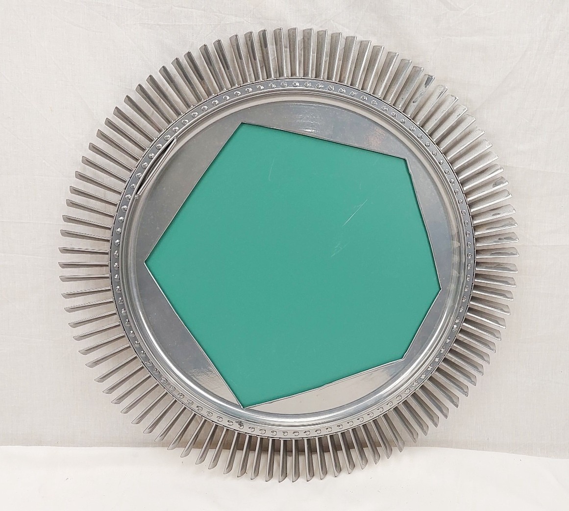 Wall Mirror Made From Upcycled RAF Canberra Aircraft Engine Turbine Blades #1 - Image 3