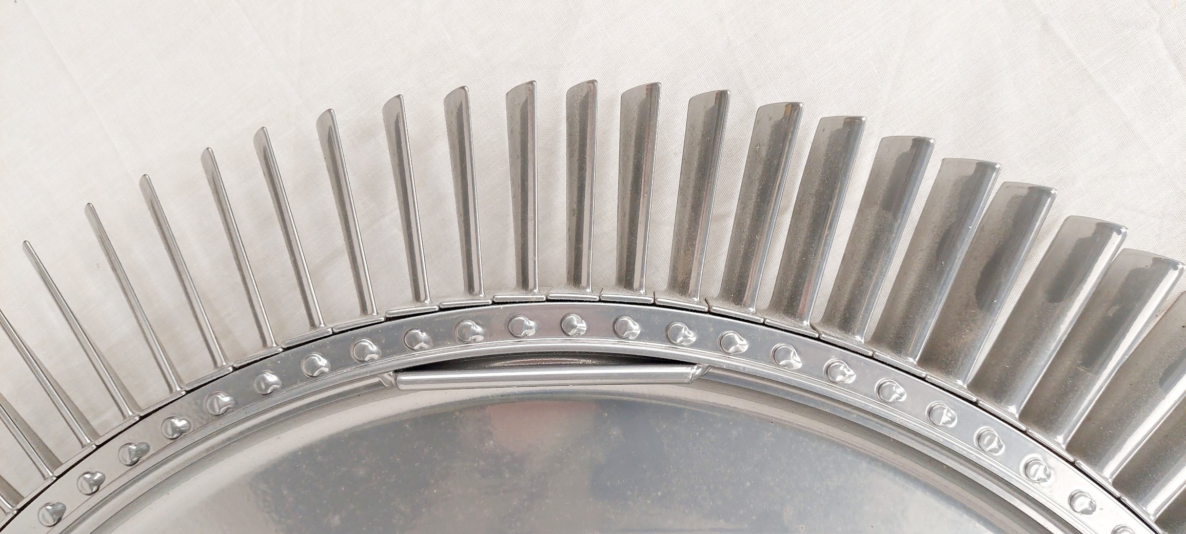 Wall Mirror Made From Upcycled RAF Canberra Aircraft Engine Turbine Blades #1 - Image 2