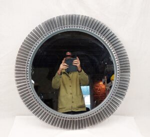 Wall Mirror Made From Upcycled RAF Canberra Aircraft Engine Turbine Blades #2