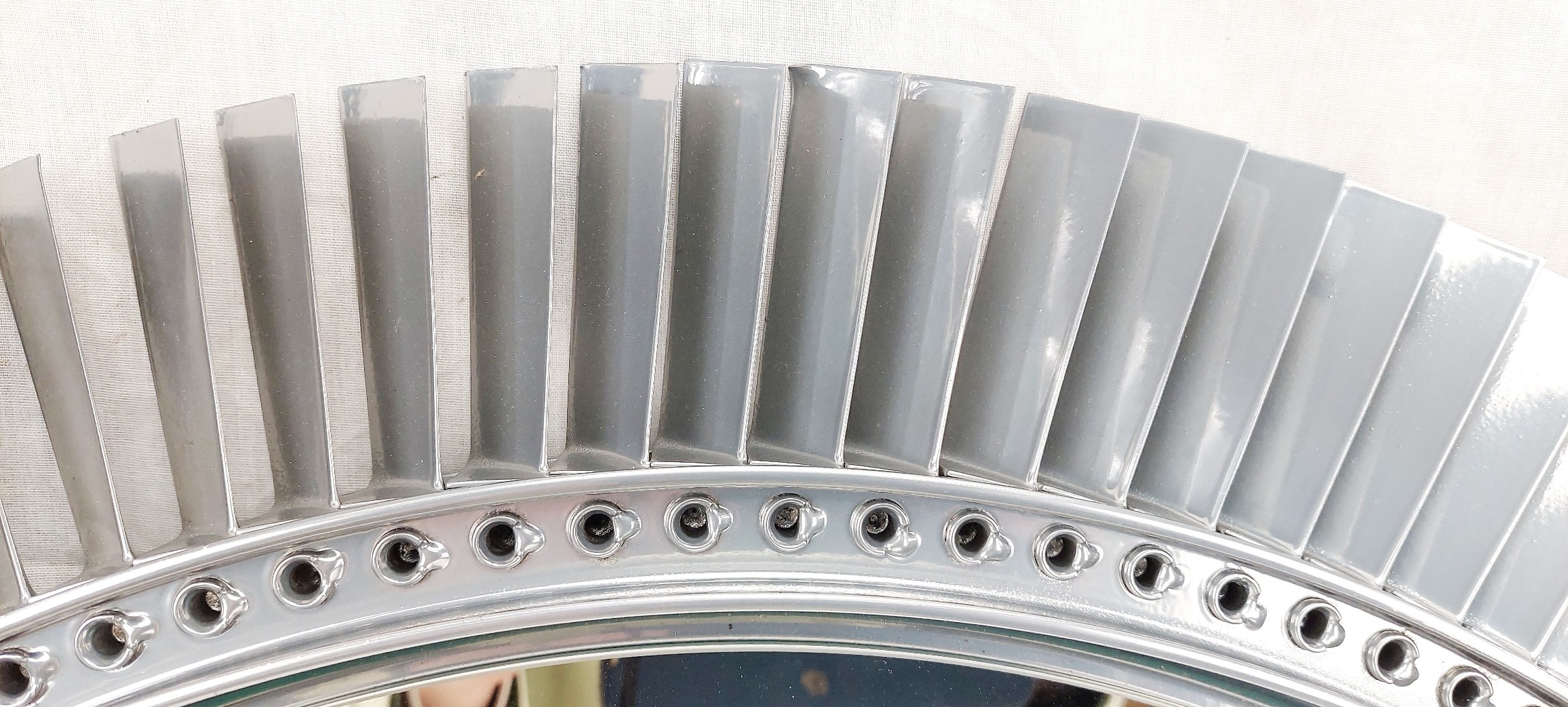 Wall Mirror Made From Upcycled RAF Canberra Aircraft Engine Turbine Blades #2 - Image 2