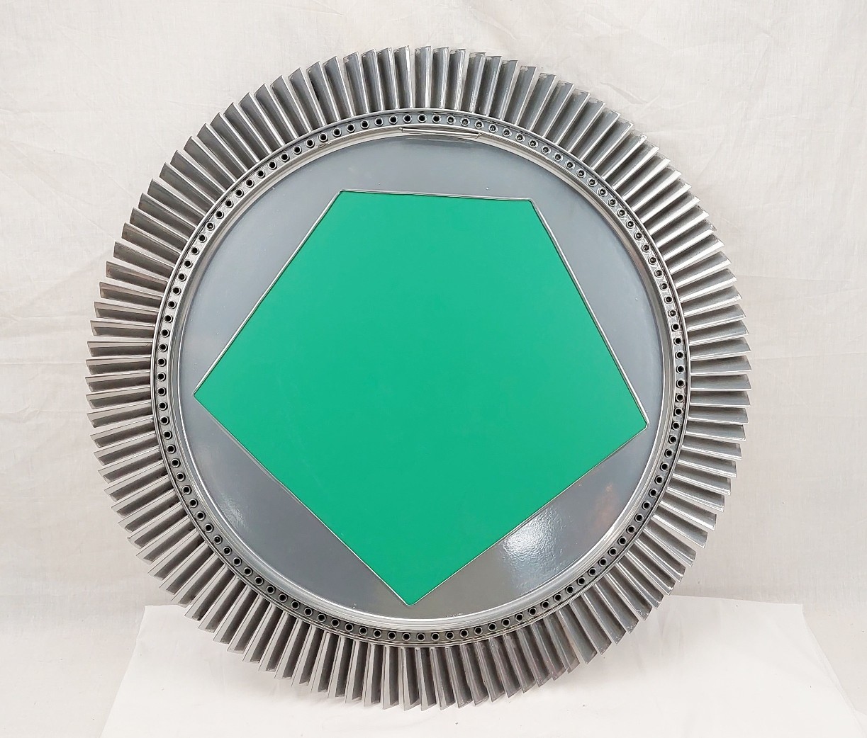 Wall Mirror Made From Upcycled RAF Canberra Aircraft Engine Turbine Blades #2 - Image 5