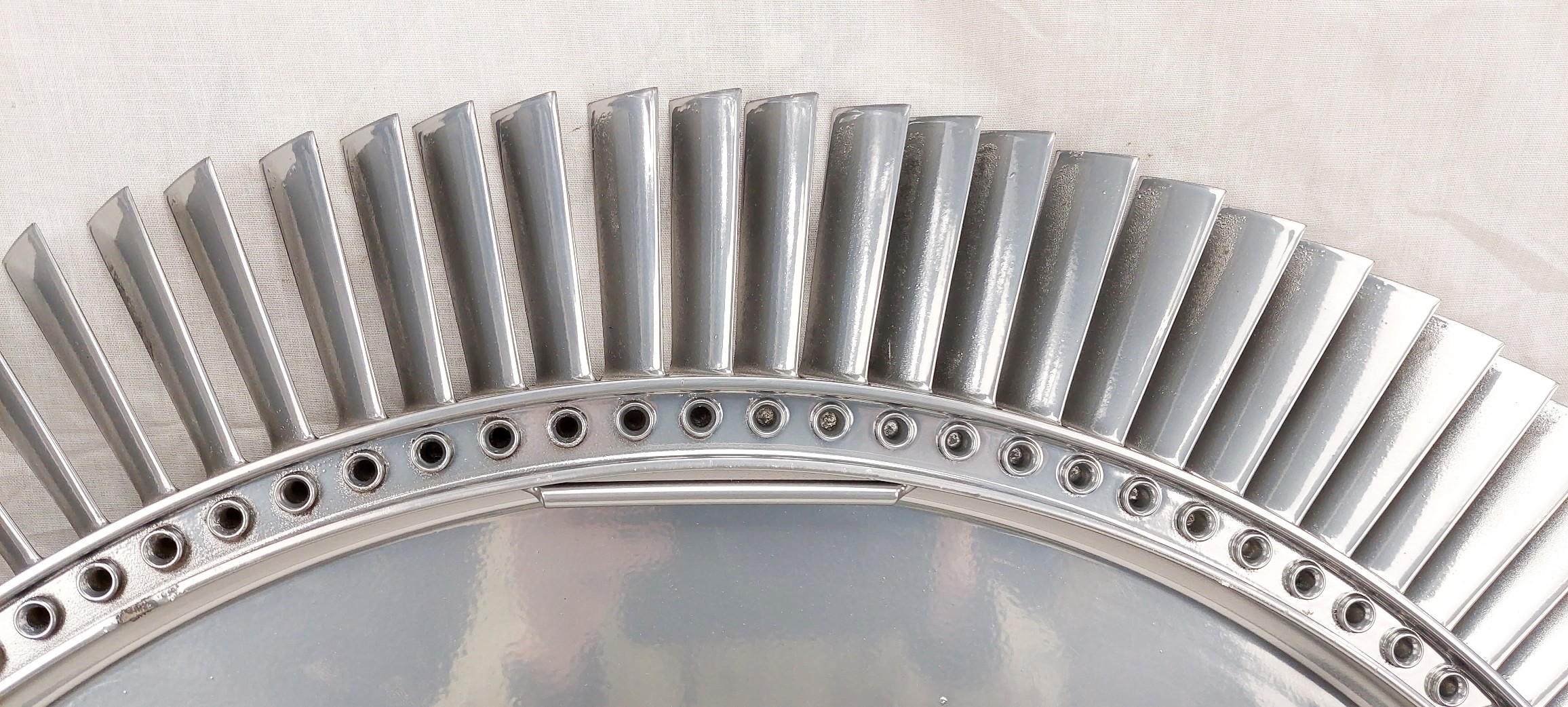 Wall Mirror Made From Upcycled RAF Canberra Aircraft Engine Turbine Blades #2 - Image 4