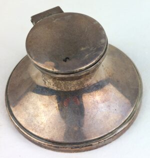 1923, George V, Hallmarked, Sterling Silver, Capstan Ink Well, by Charles Boyton and Son Ltd, London