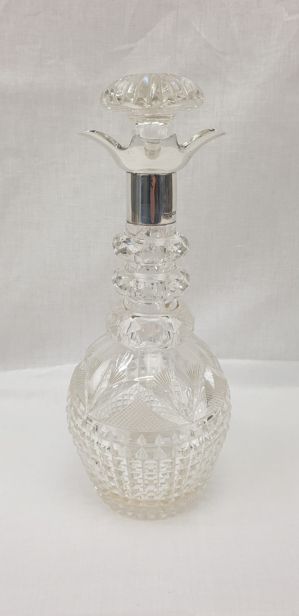 1927 Dated Art Deco Silver Mounted Claret Jug by Walker & Hall of Sheffield - Image 2