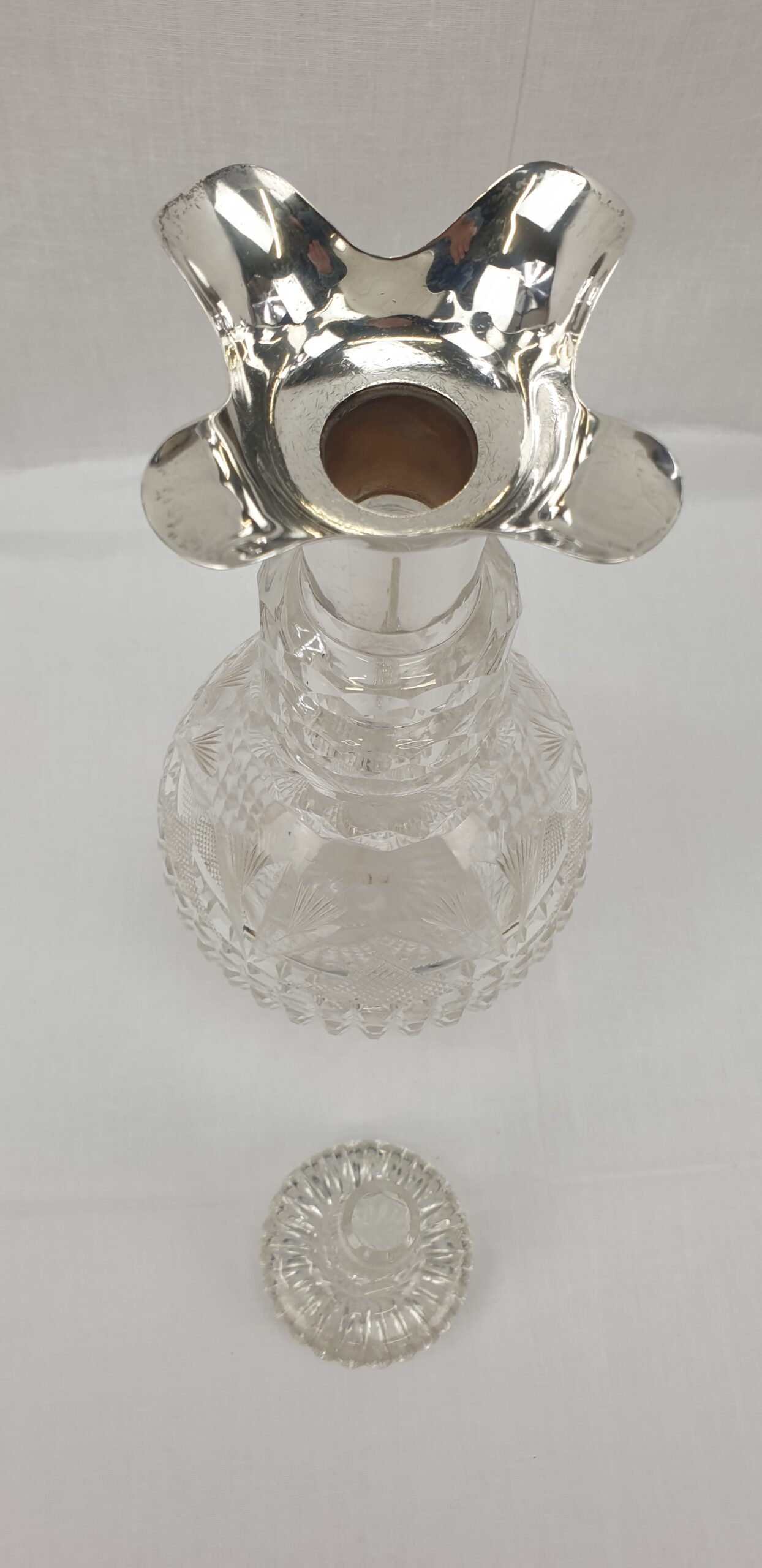 1927 Dated Art Deco Silver Mounted Claret Jug by Walker & Hall of Sheffield - Image 6