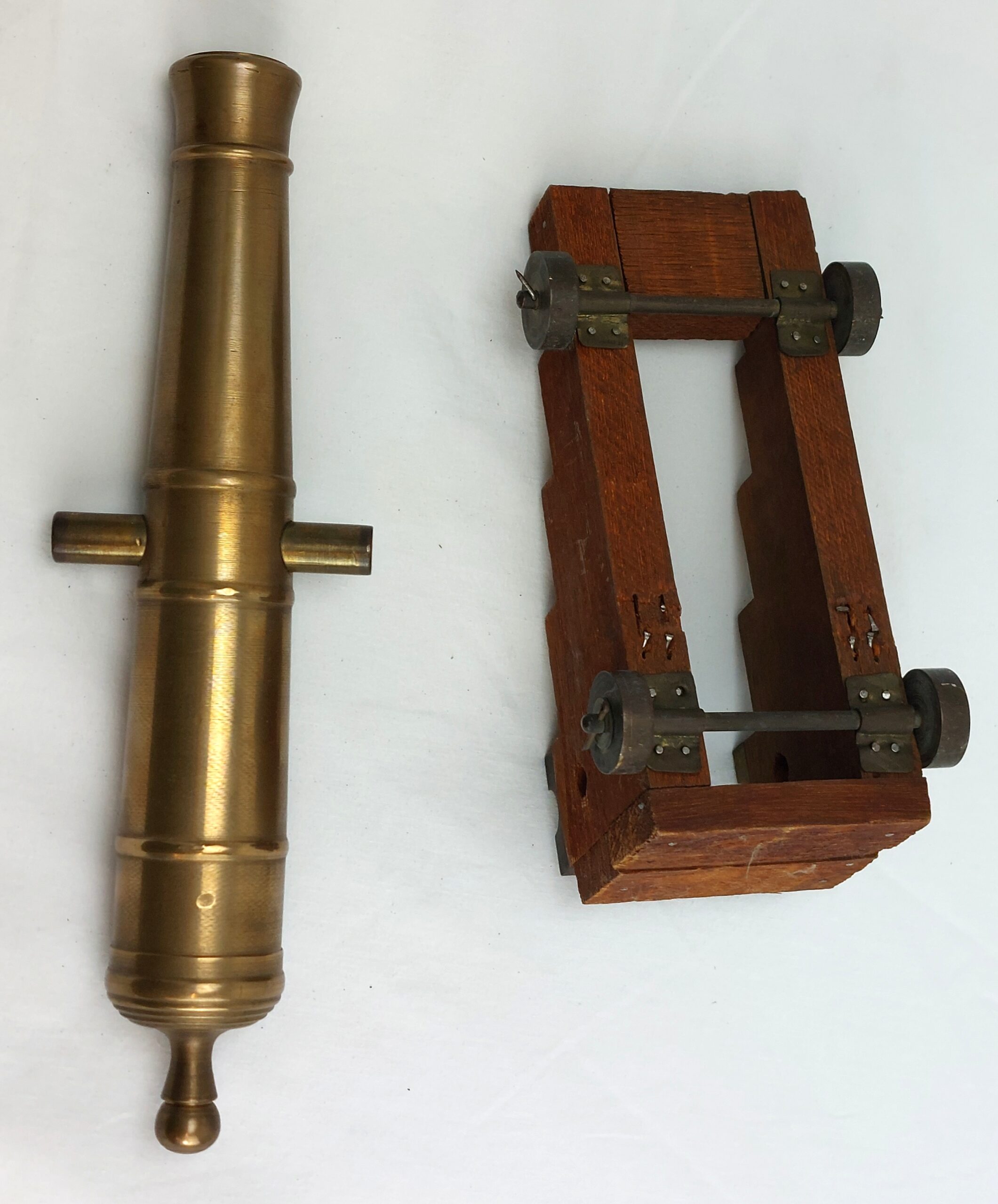19th century, Brass, 18lb Navy Signaling Cannon, miniature replica - Image 8