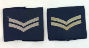 British Royal Airforce, Pair of Corporal Slip On Rank Badges, Woven Badges