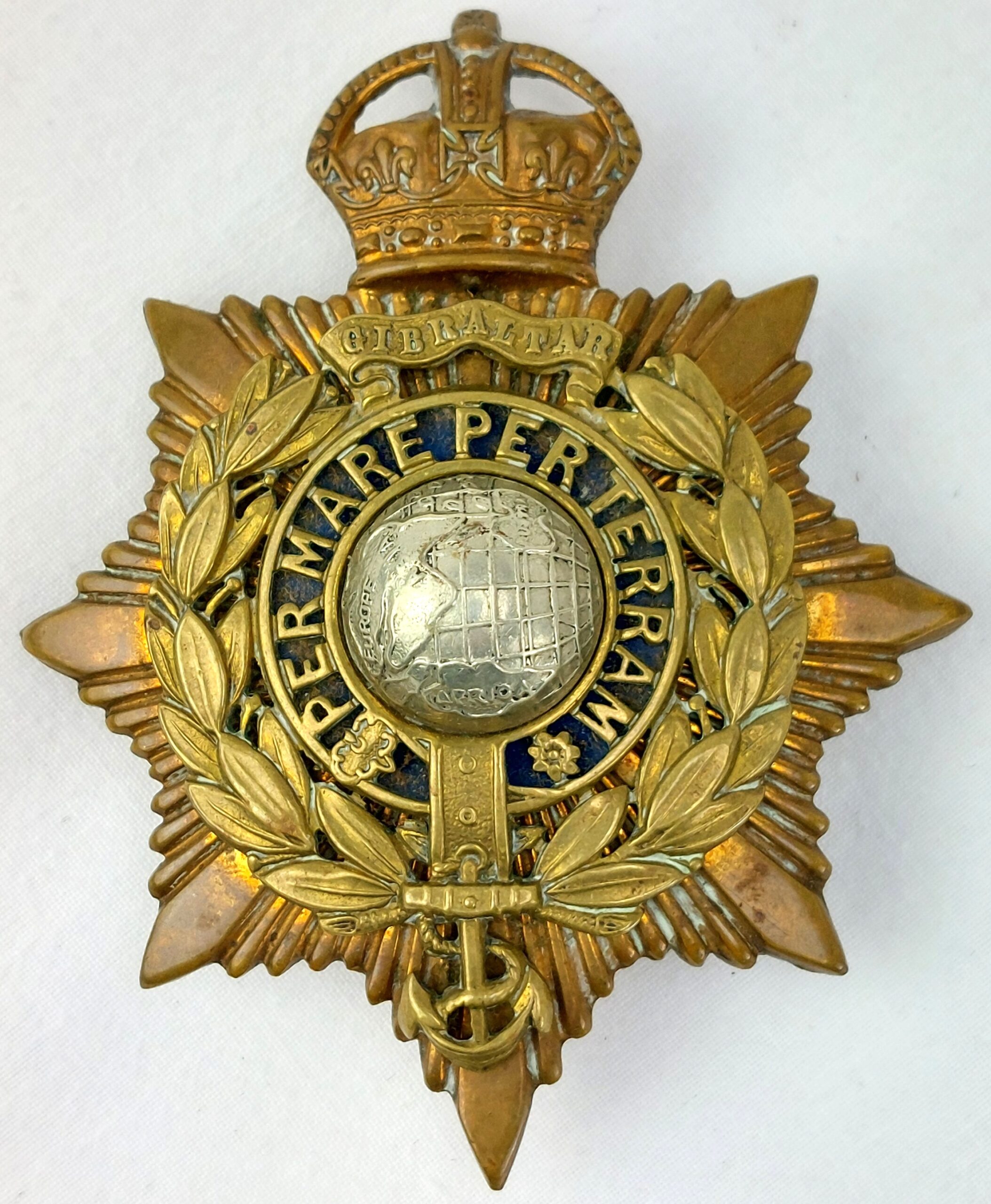 British, Royal Marine, Officers Helmet Plate, c1905-52