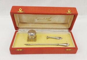 Cased Continental Silver 3 Piece Writing Set