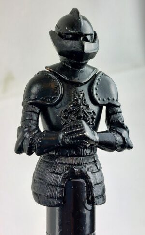 Fantastic Knight Topped Black Walking Stick