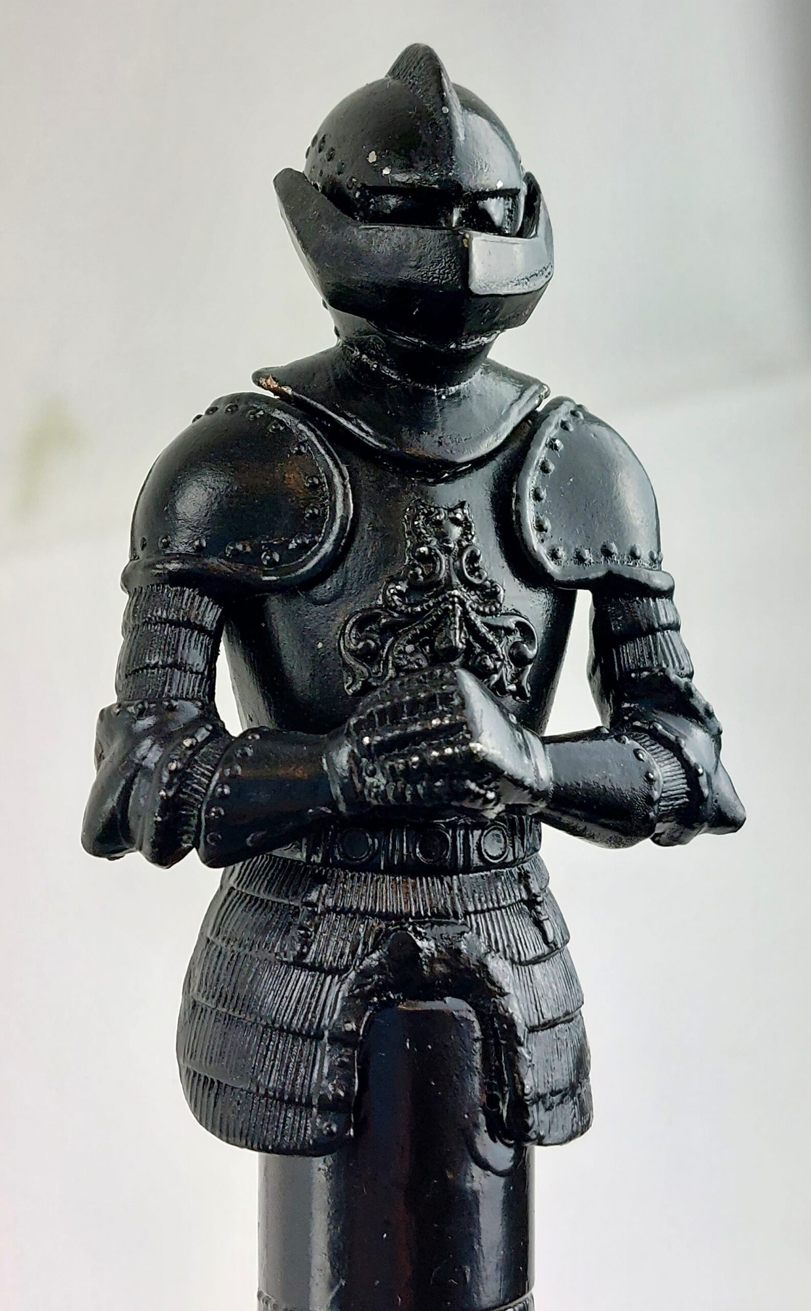 Fantastic Knight Topped Black Walking Stick
