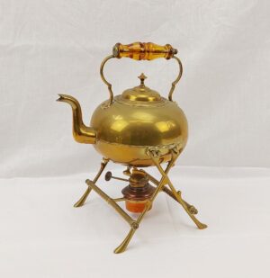 Antique Brass Tea Pot on Stand