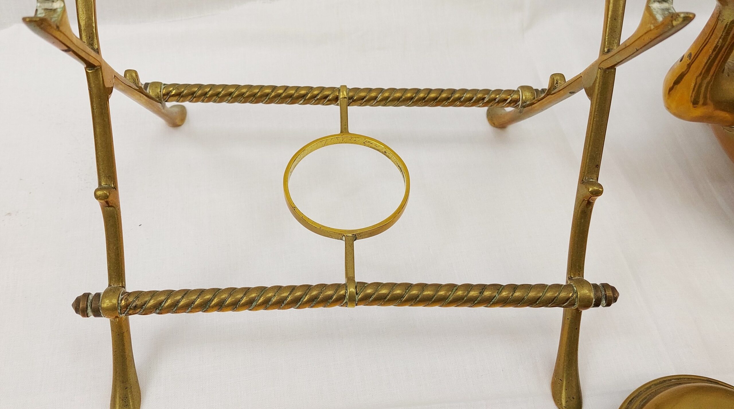 Antique Brass Tea Pot on Stand - Image 10