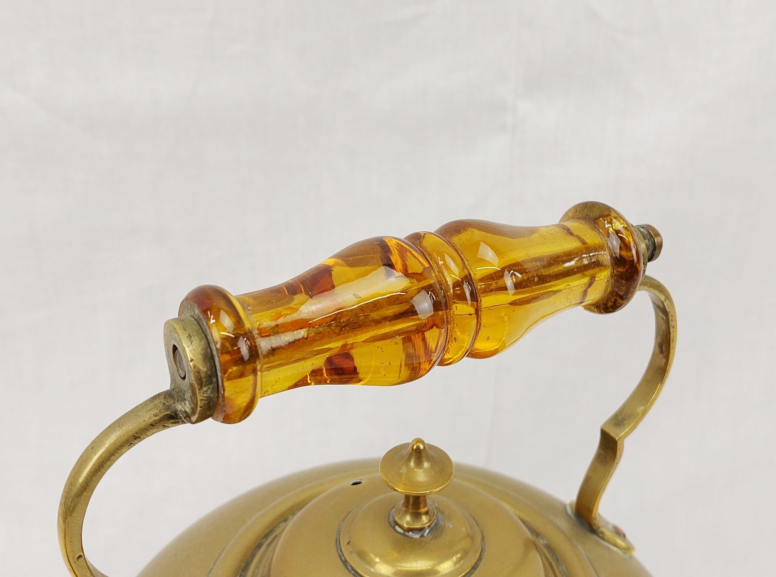 Antique Brass Tea Pot on Stand - Image 2